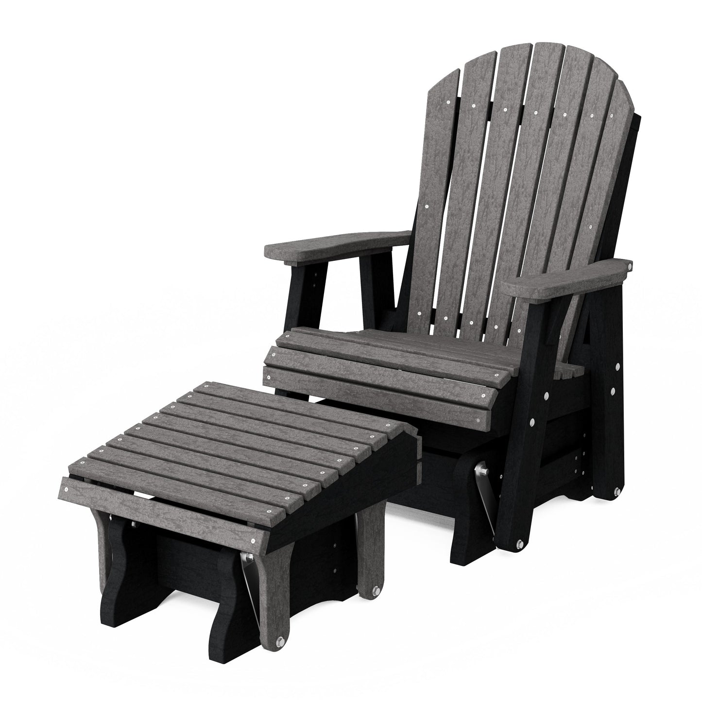 Heritage Adirondack Glider Chair with Ottoman Set