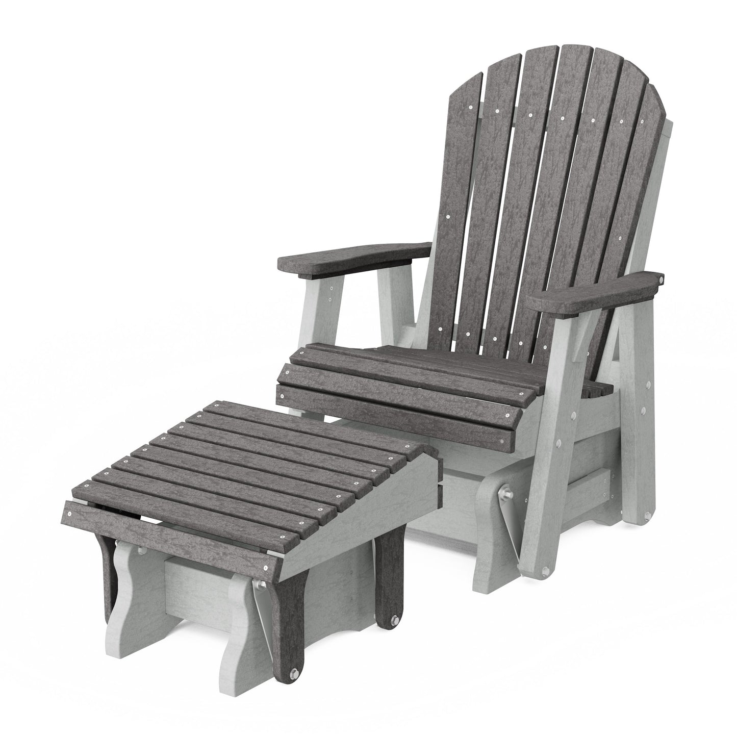 Heritage Adirondack Glider Chair with Ottoman Set