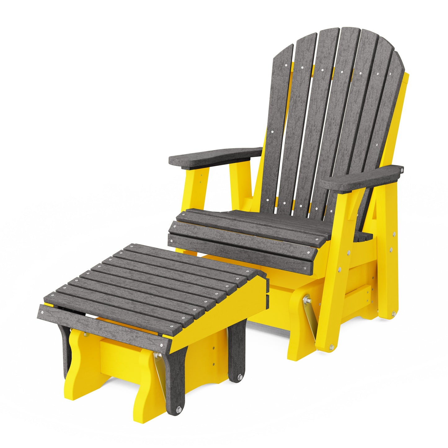 Heritage Adirondack Glider Chair with Ottoman Set