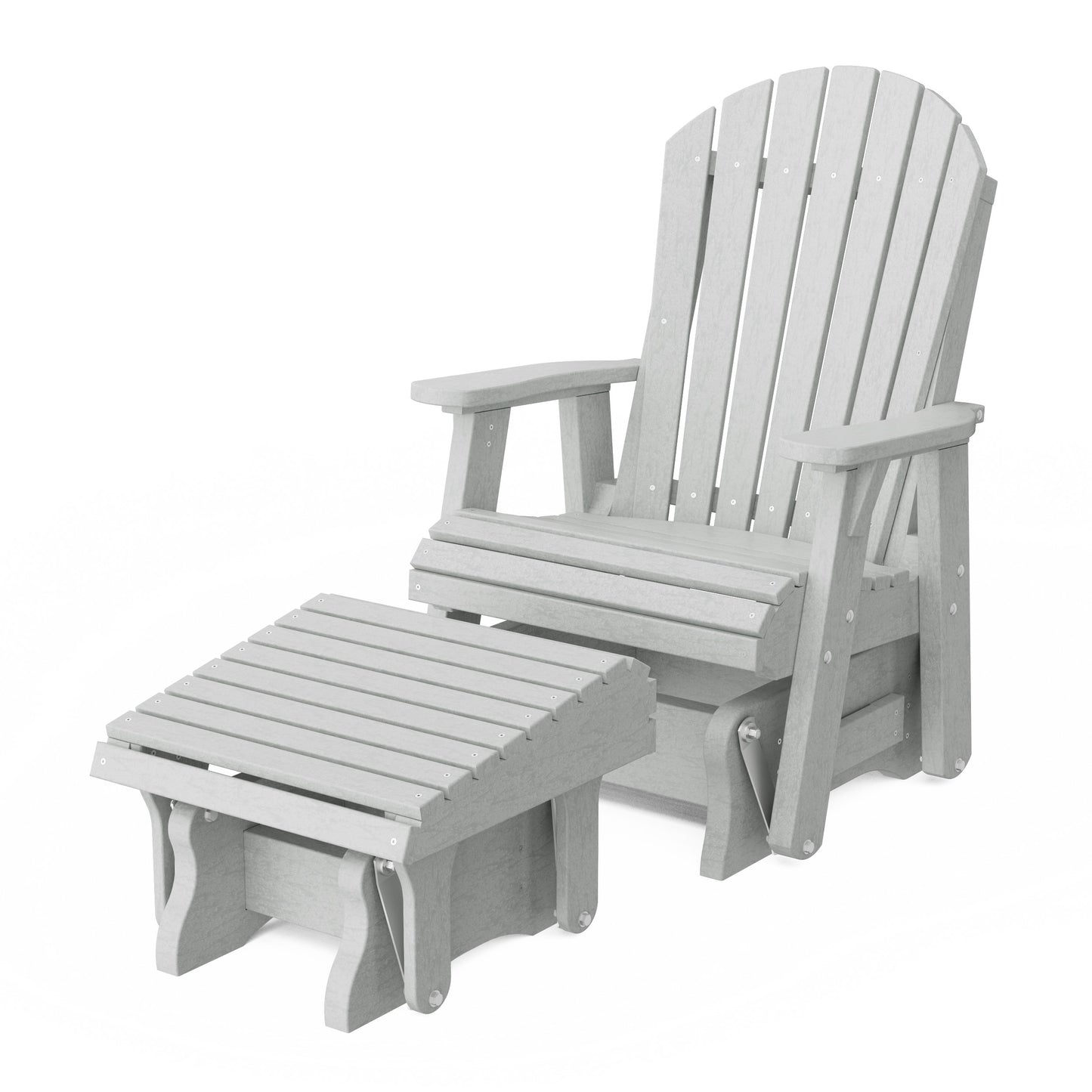 Heritage Adirondack Glider Chair with Ottoman Set