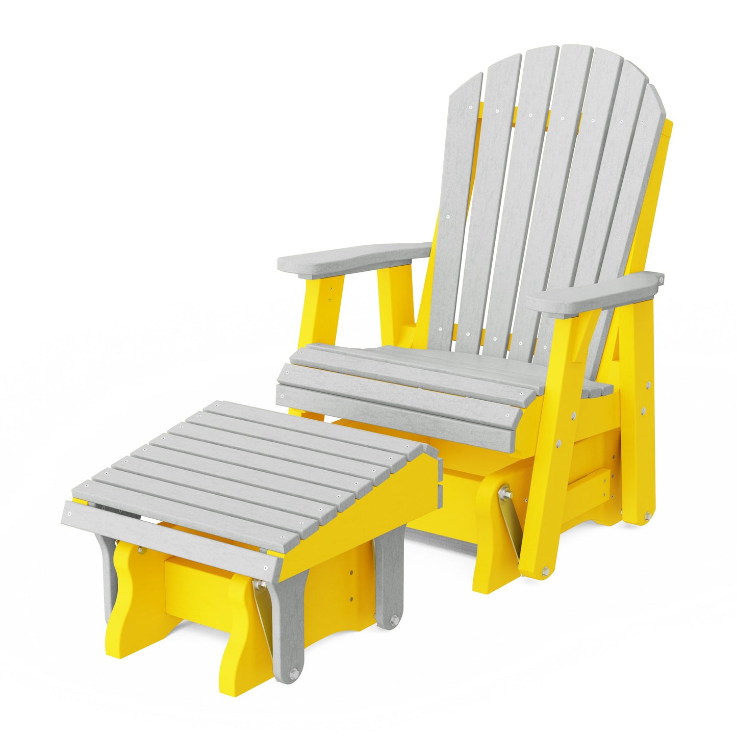 Heritage Adirondack Glider Chair with Ottoman Set