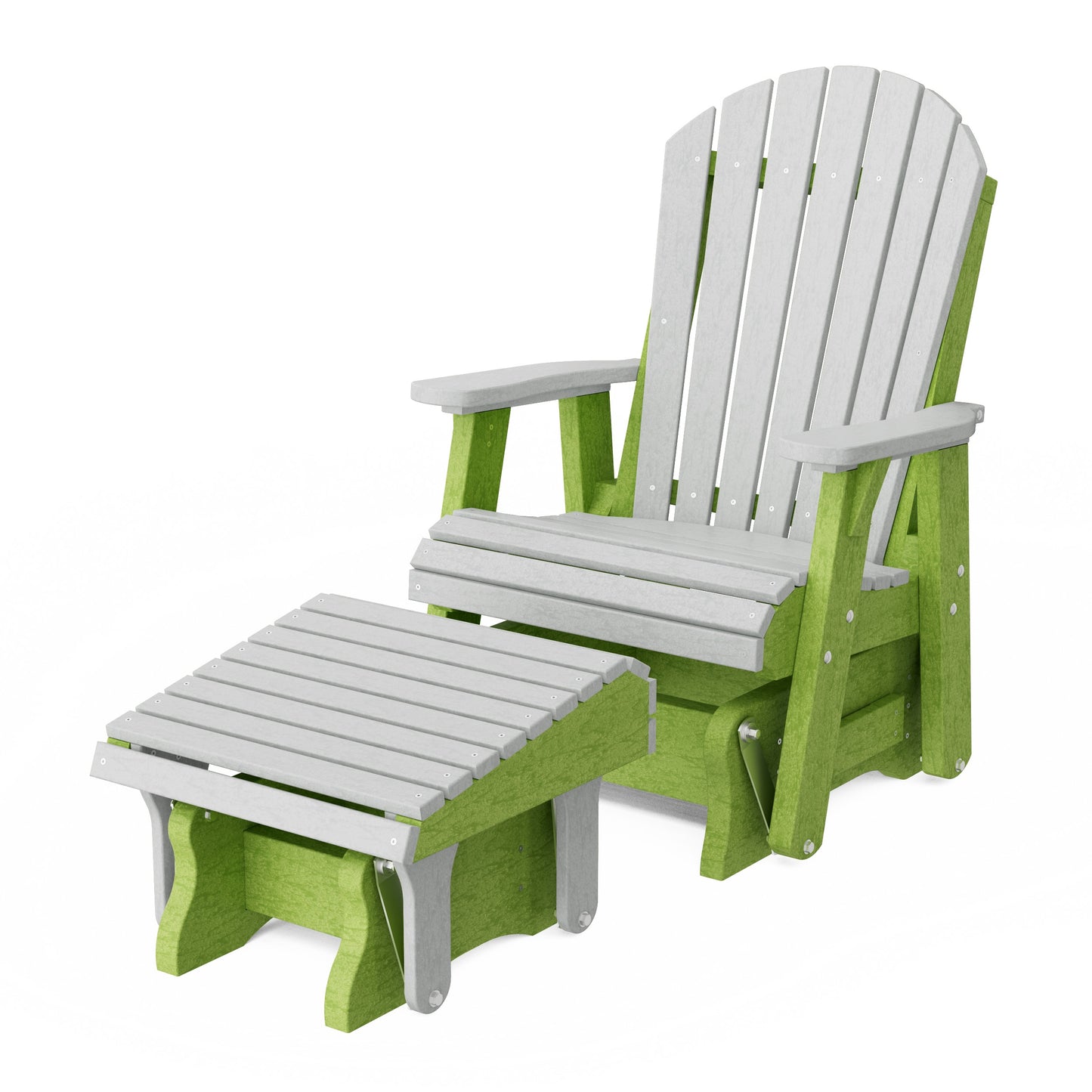 Heritage Adirondack Glider Chair with Ottoman Set