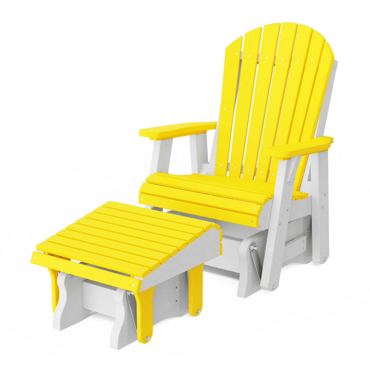 Heritage Adirondack Glider Chair with Ottoman Set