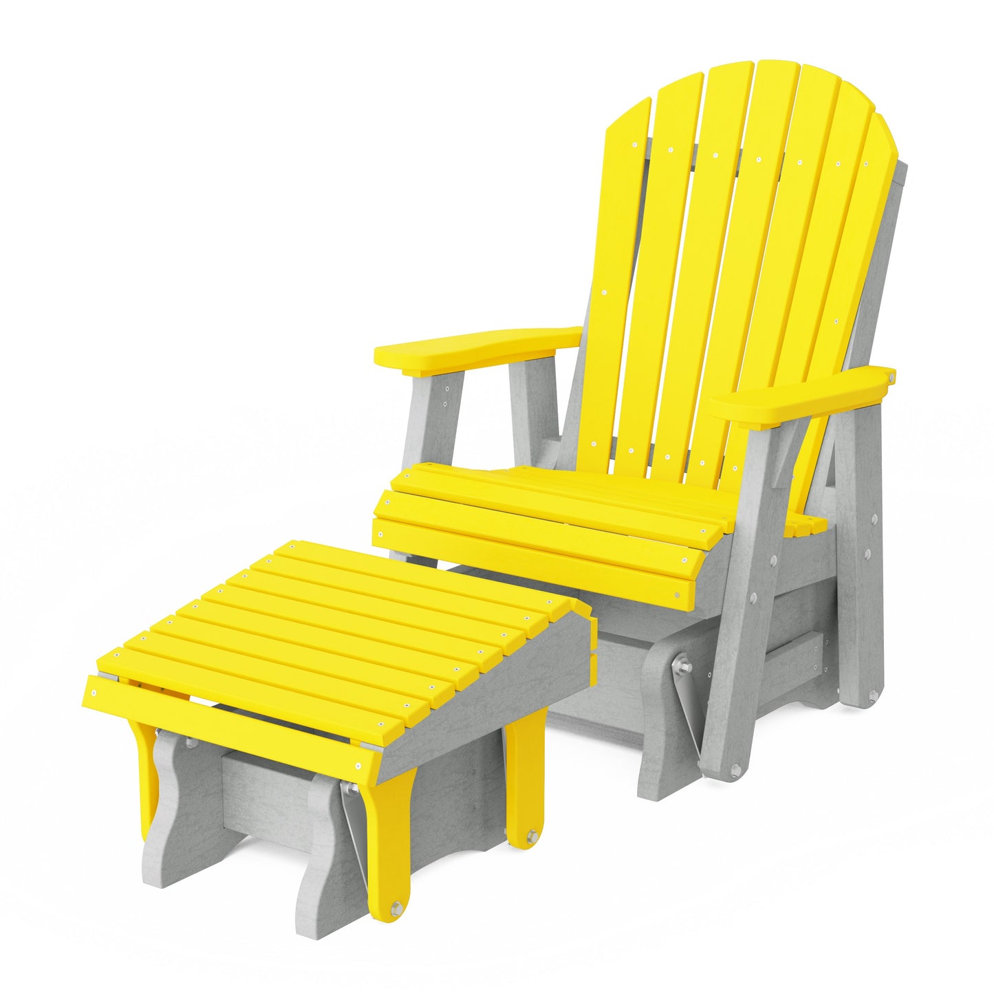 Heritage Adirondack Glider Chair with Ottoman Set