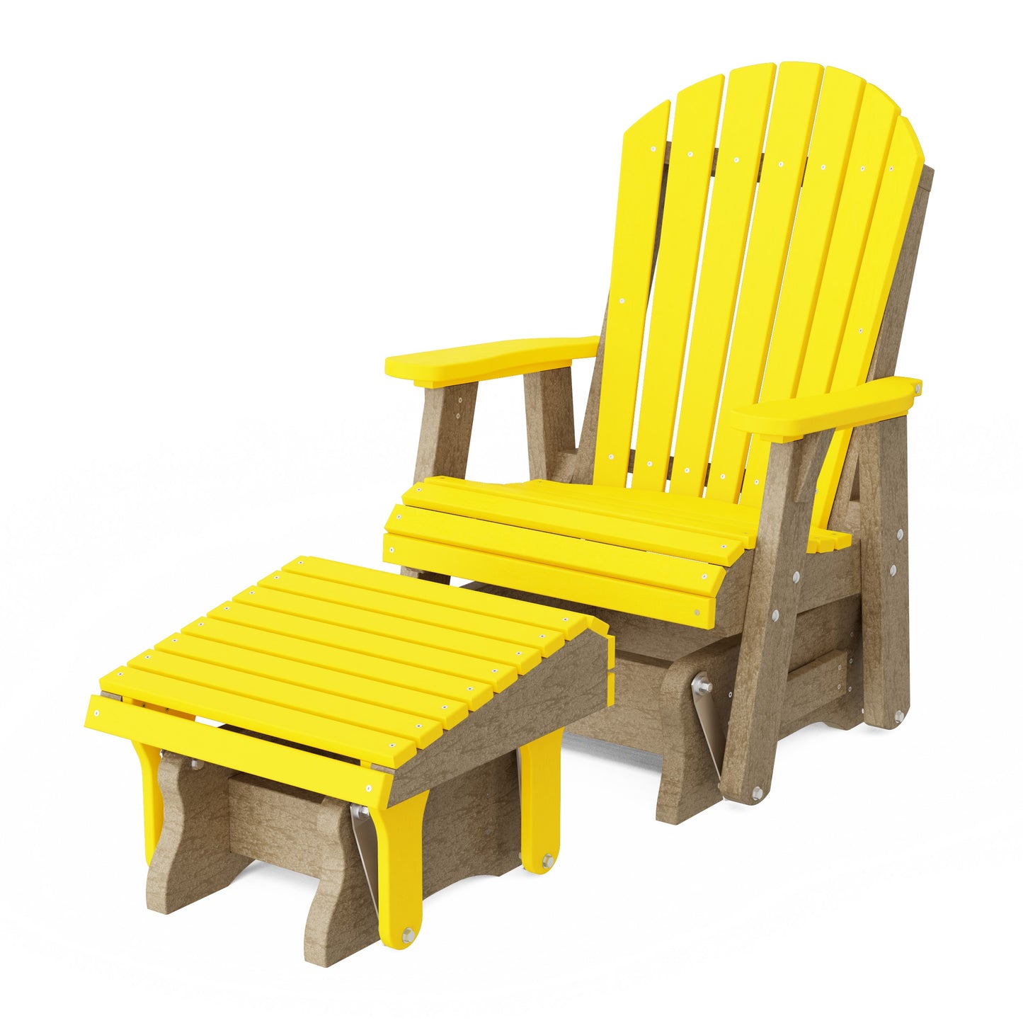 Heritage Adirondack Glider Chair with Ottoman Set