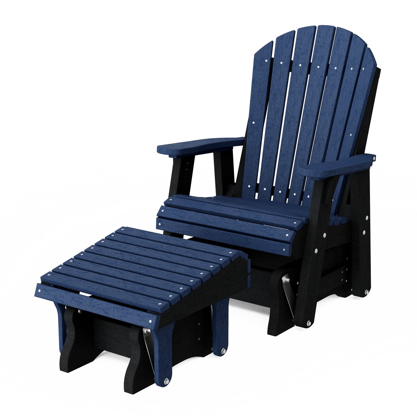 Heritage Adirondack Glider Chair with Ottoman Set