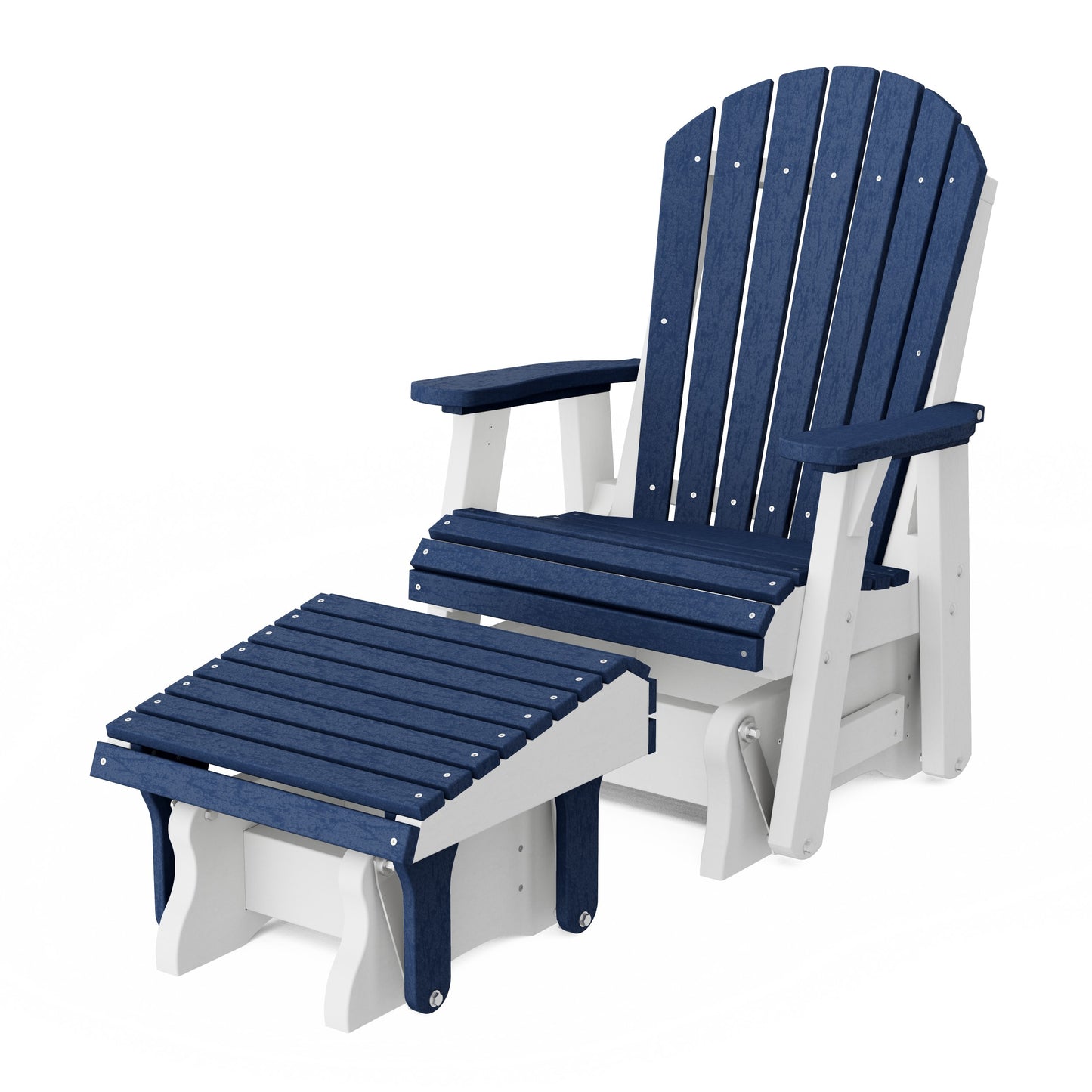 Heritage Adirondack Glider Chair with Ottoman Set