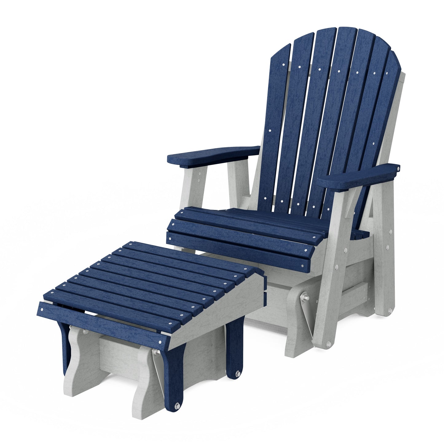 Heritage Adirondack Glider Chair with Ottoman Set