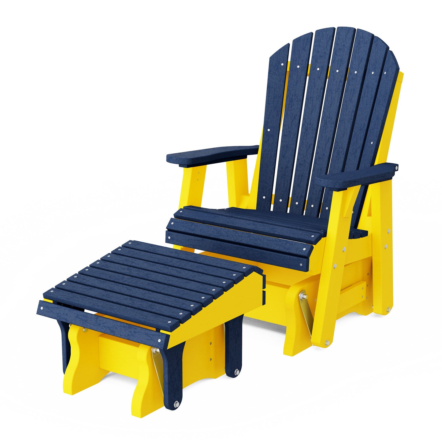 Heritage Adirondack Glider Chair with Ottoman Set