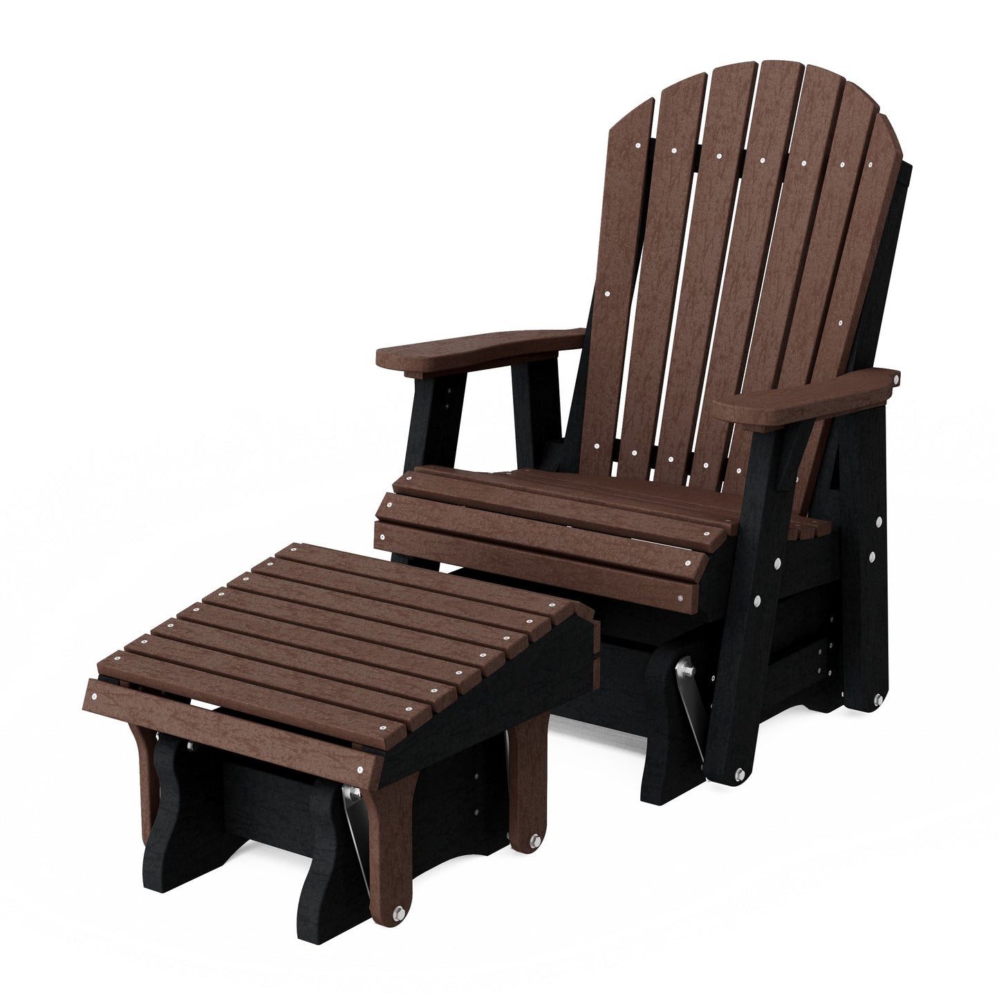 Heritage Adirondack Glider Chair with Ottoman Set