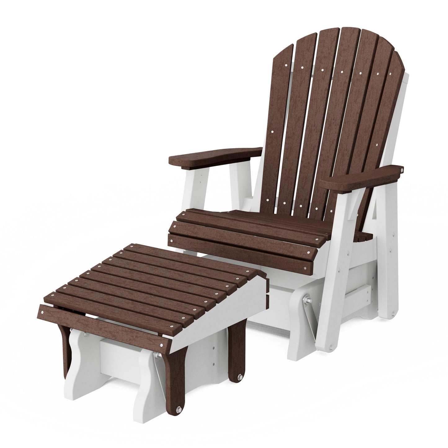 Heritage Adirondack Glider Chair with Ottoman Set
