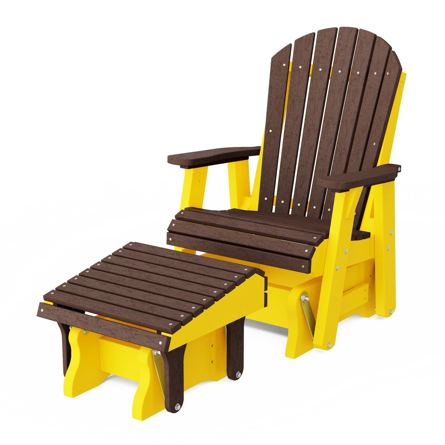 Heritage Adirondack Glider Chair with Ottoman Set