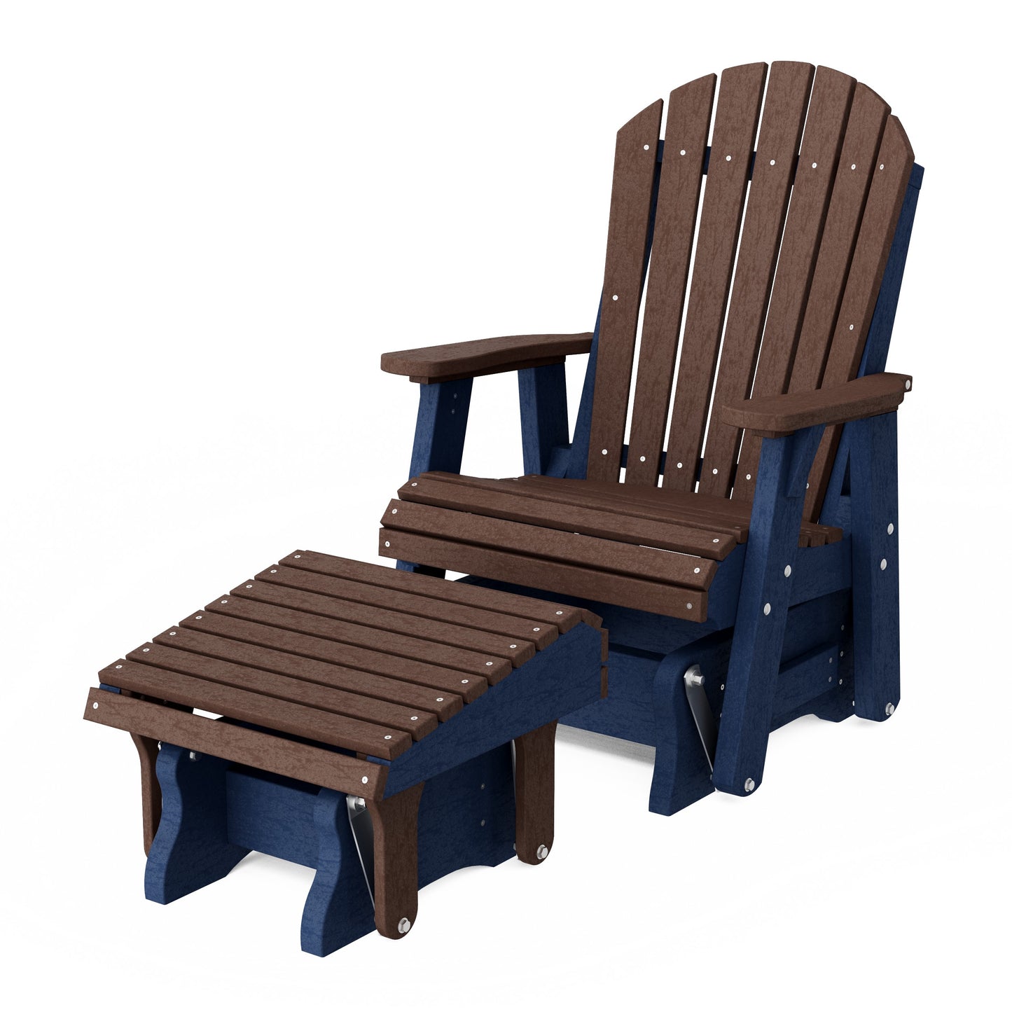 Heritage Adirondack Glider Chair with Ottoman Set