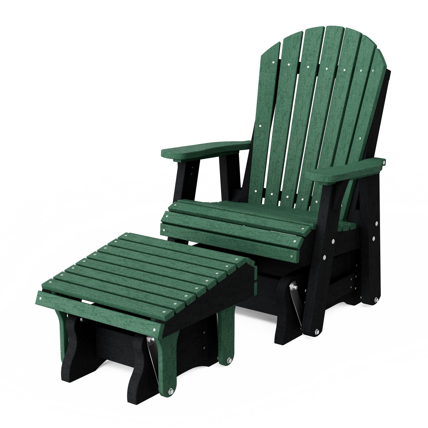 Heritage Adirondack Glider Chair with Ottoman Set