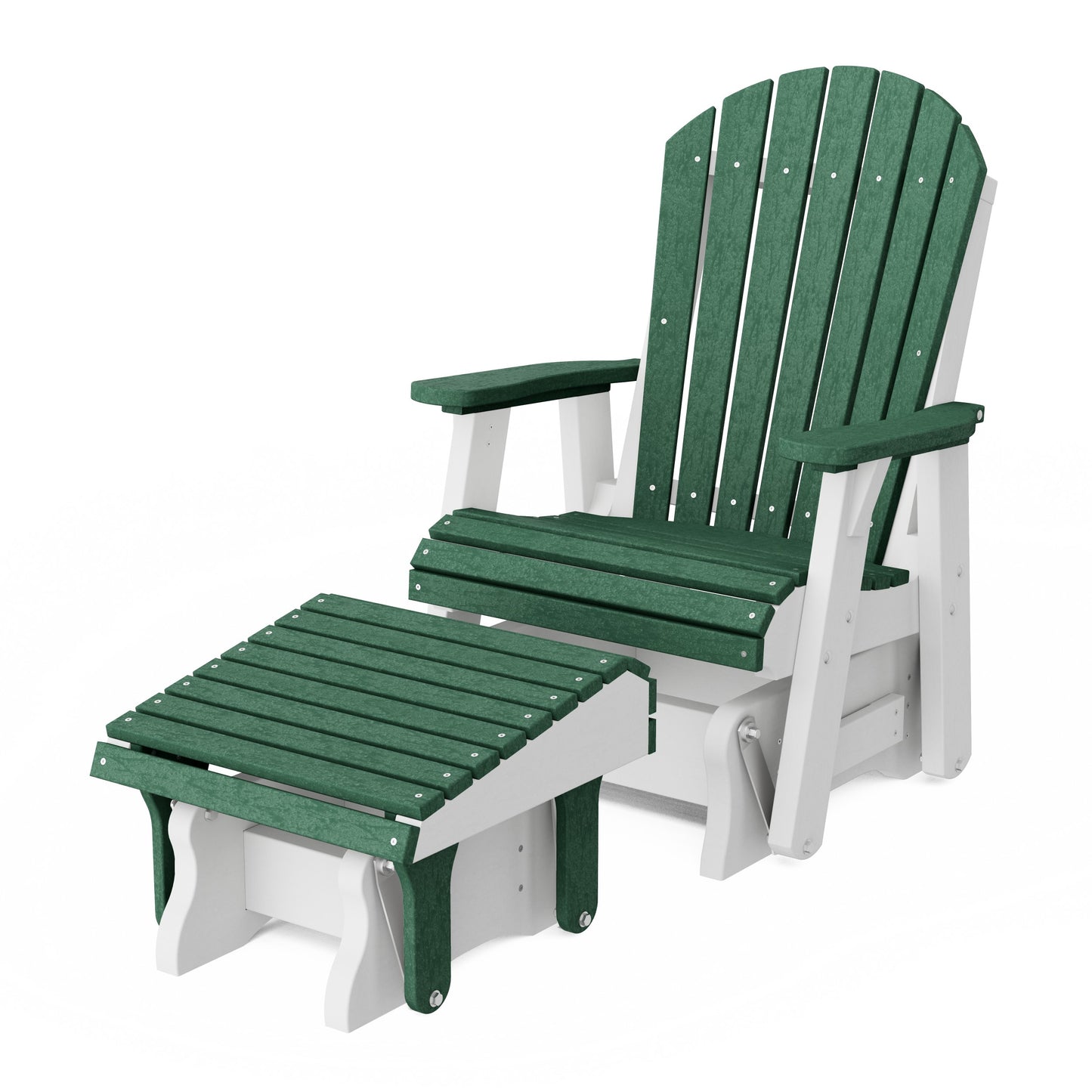 Heritage Adirondack Glider Chair with Ottoman Set