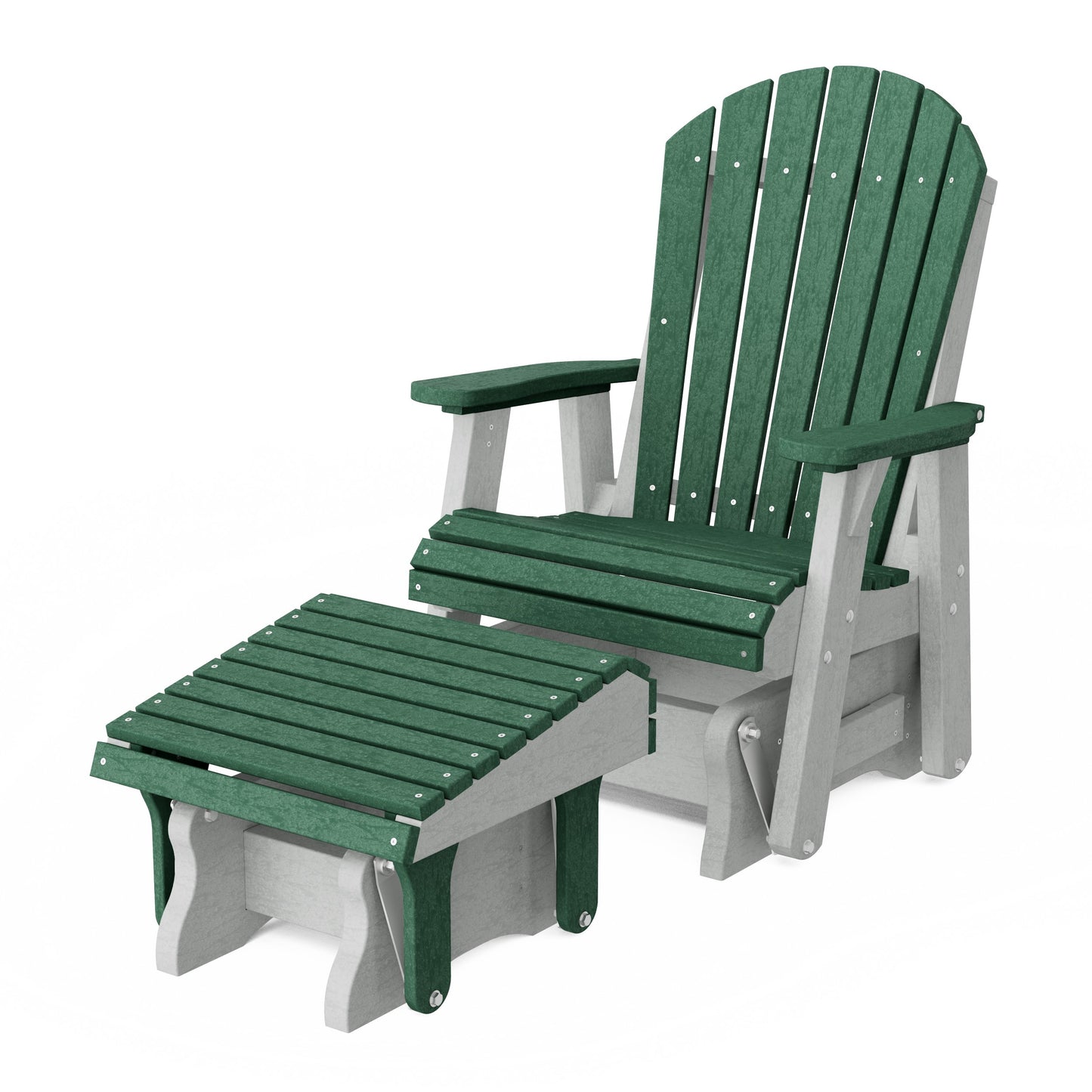 Heritage Adirondack Glider Chair with Ottoman Set