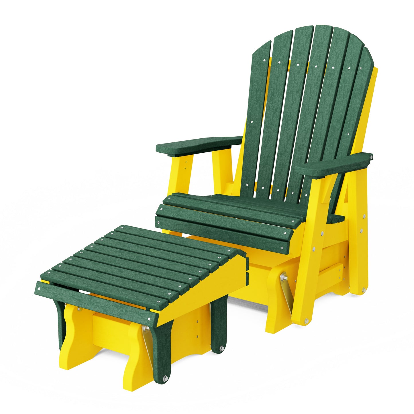 Heritage Adirondack Glider Chair with Ottoman Set