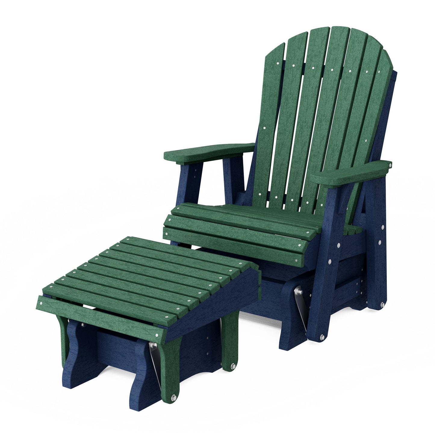 Heritage Adirondack Glider Chair with Ottoman Set