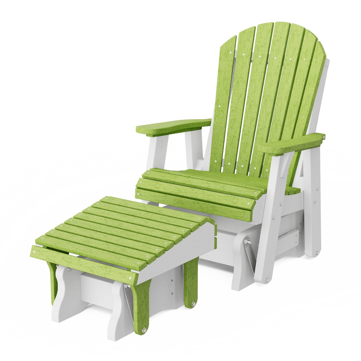 Heritage Adirondack Glider Chair with Ottoman Set