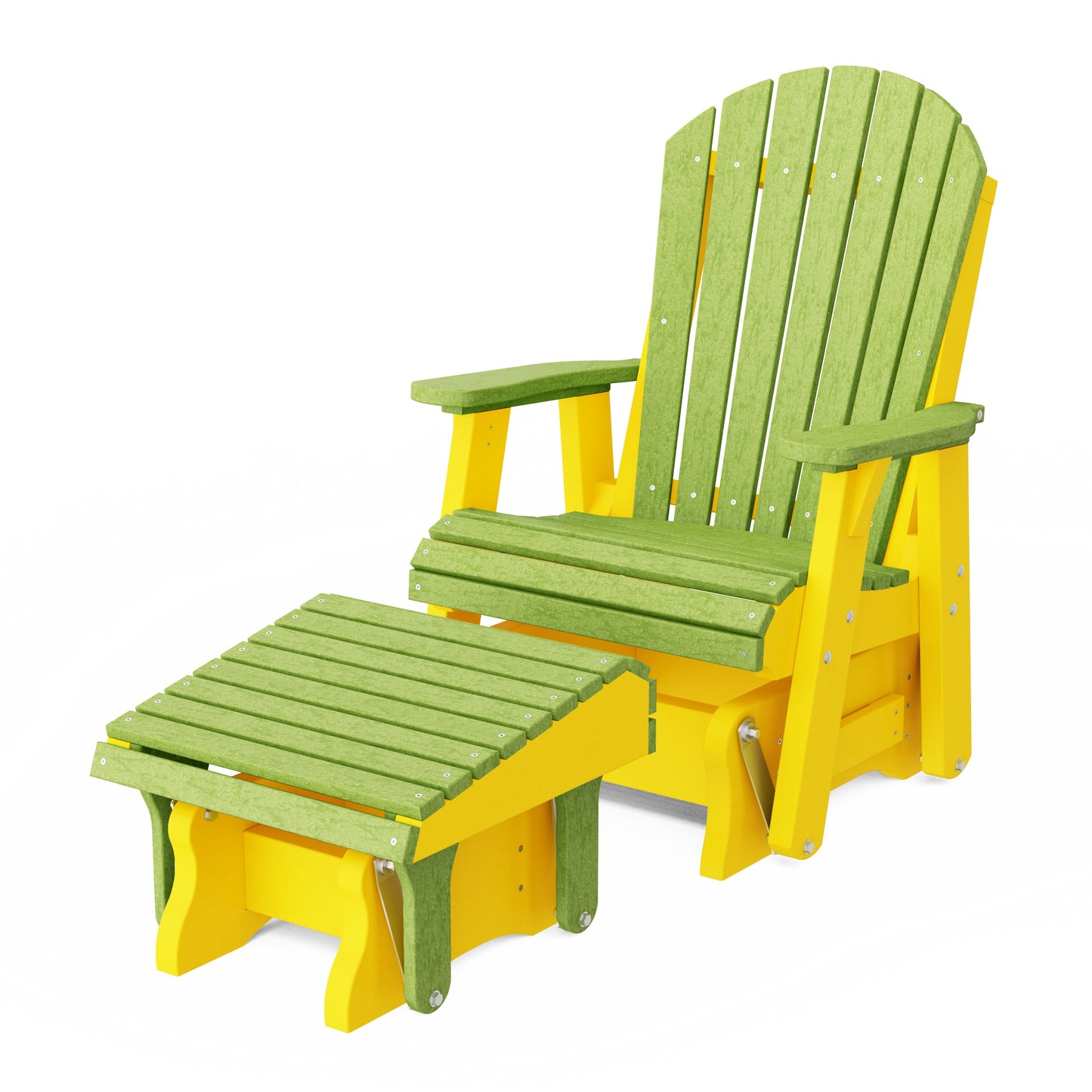 Heritage Adirondack Glider Chair with Ottoman Set