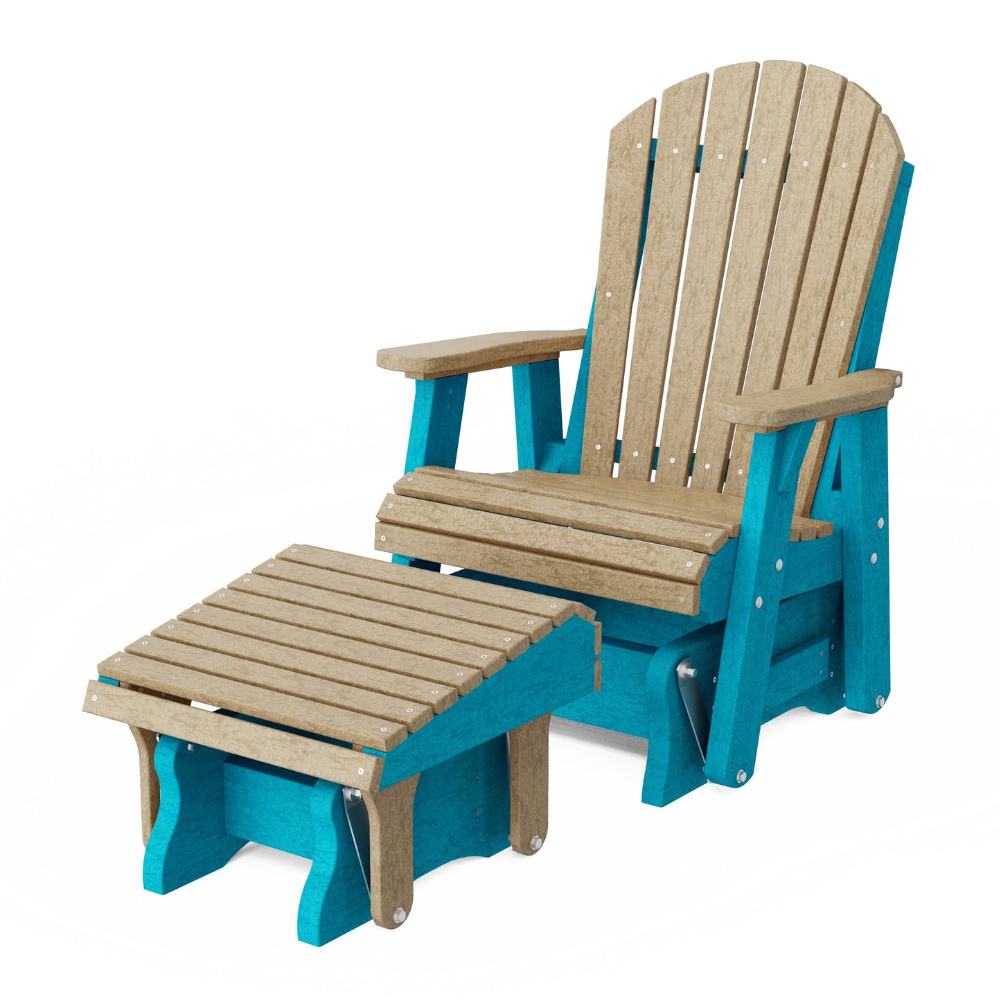 Heritage Adirondack Glider Chair with Ottoman Set