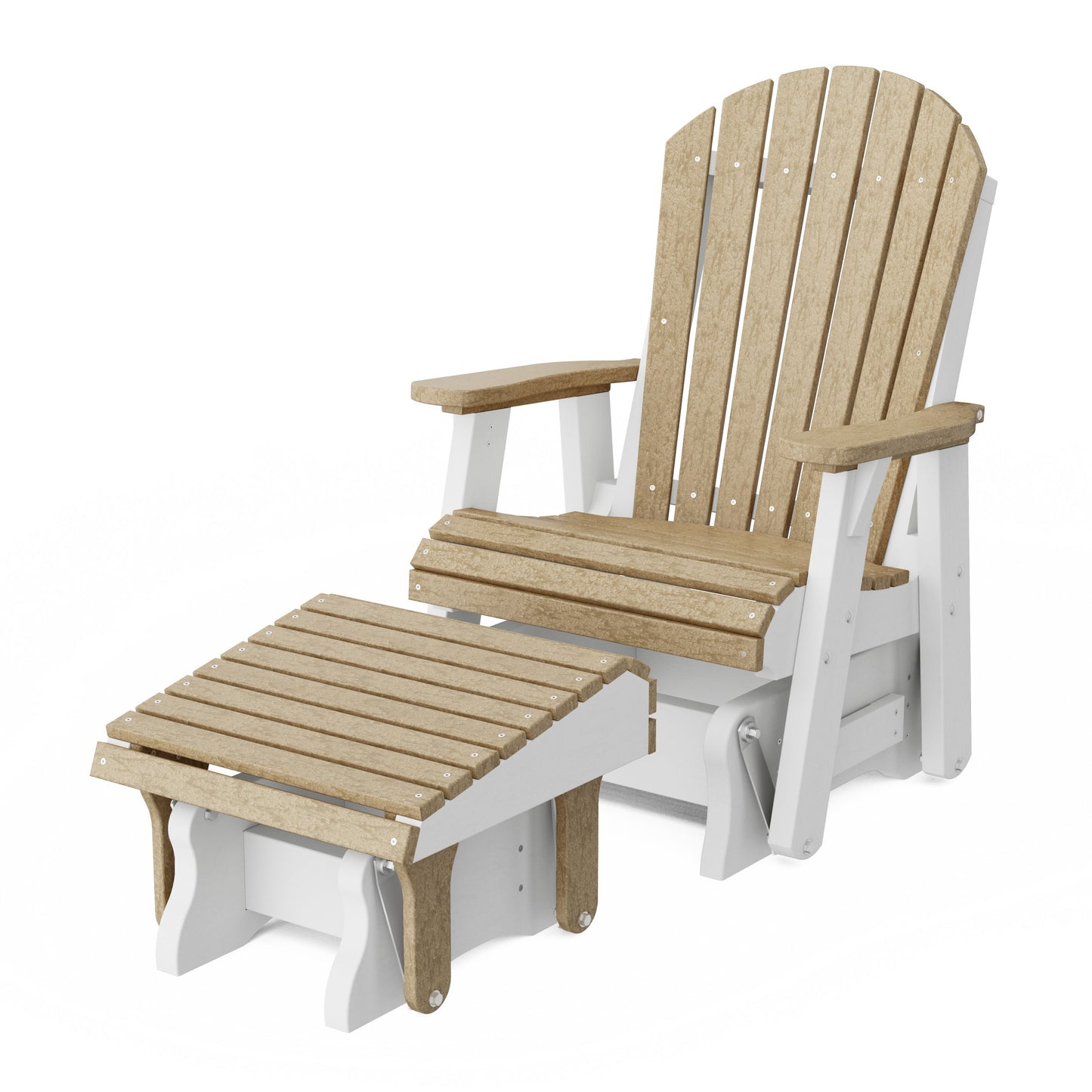 Heritage Adirondack Glider Chair with Ottoman Set