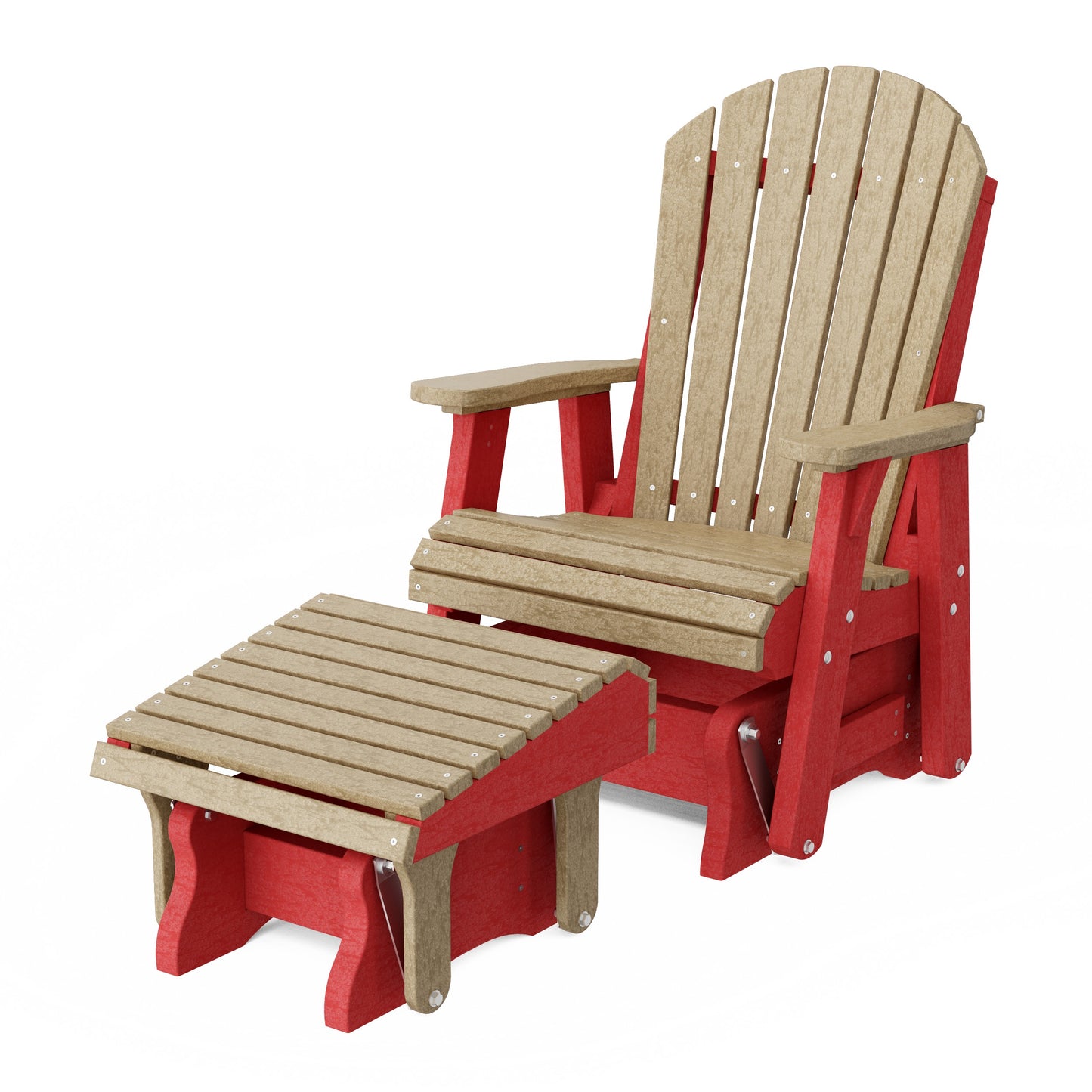 Heritage Adirondack Glider Chair with Ottoman Set