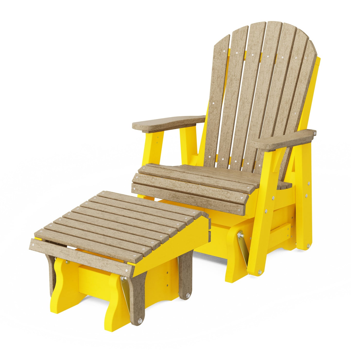 Heritage Adirondack Glider Chair with Ottoman Set
