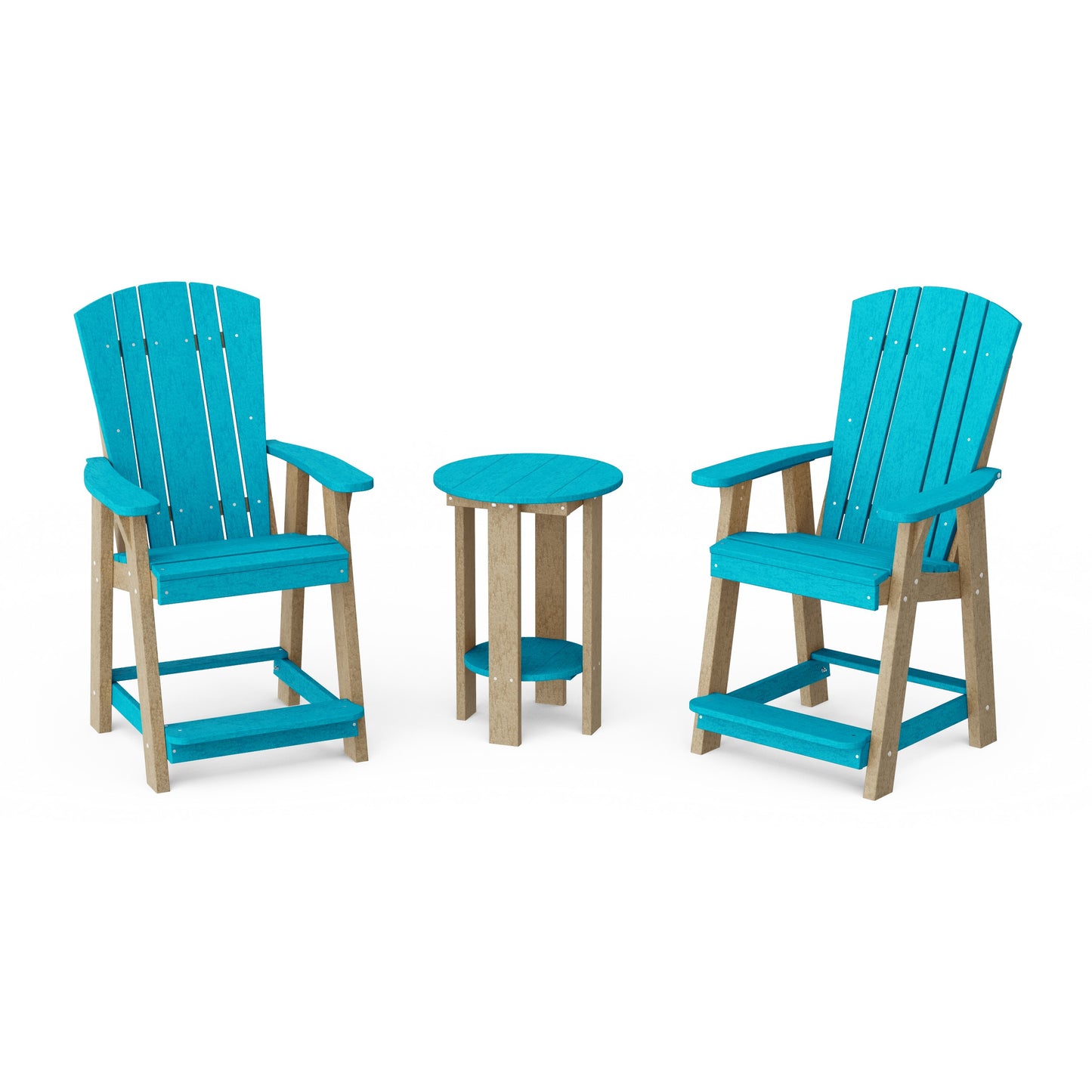 Heritage 3-Piece Balcony Counter Chair Set with Side Table