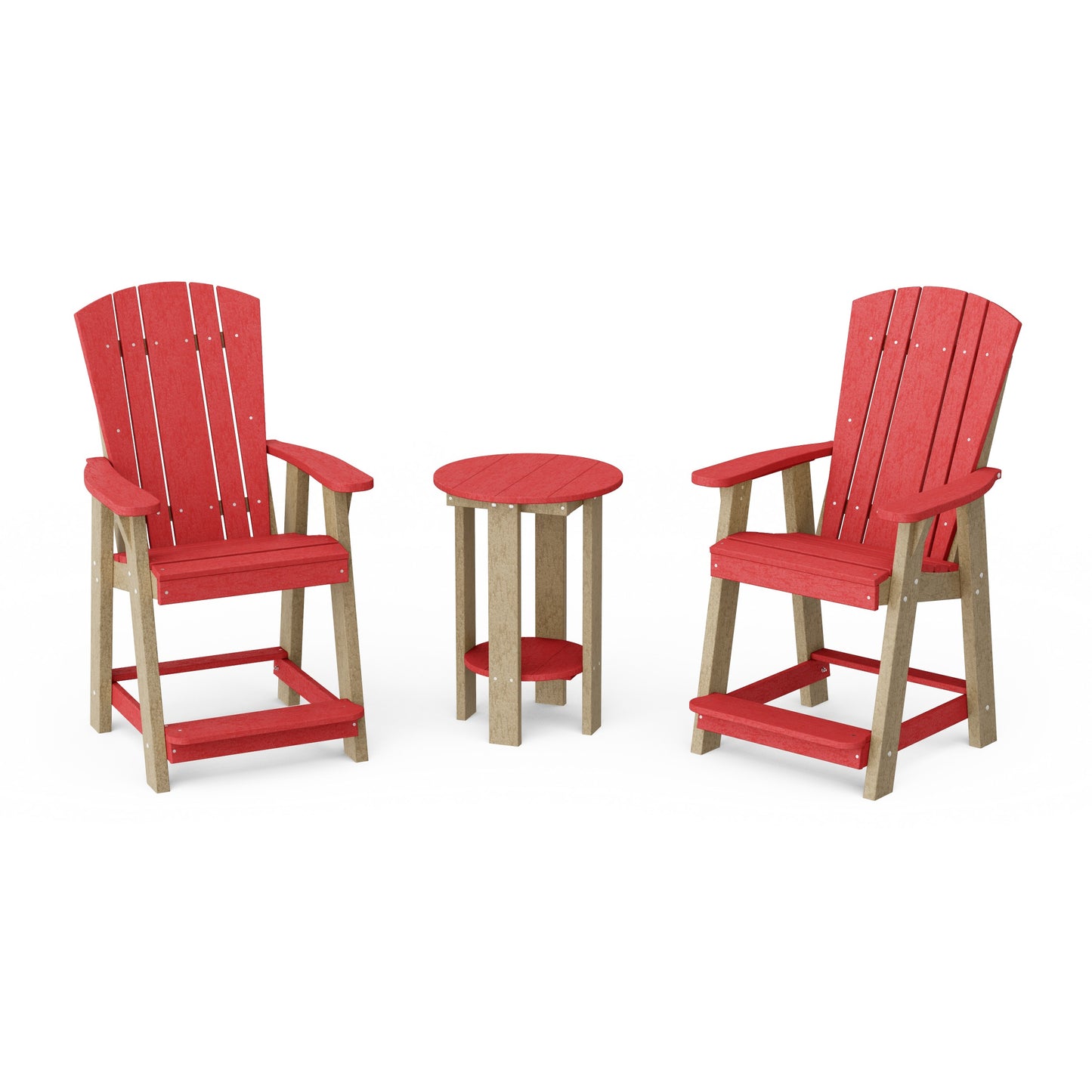 Heritage 3-Piece Balcony Counter Chair Set with Side Table