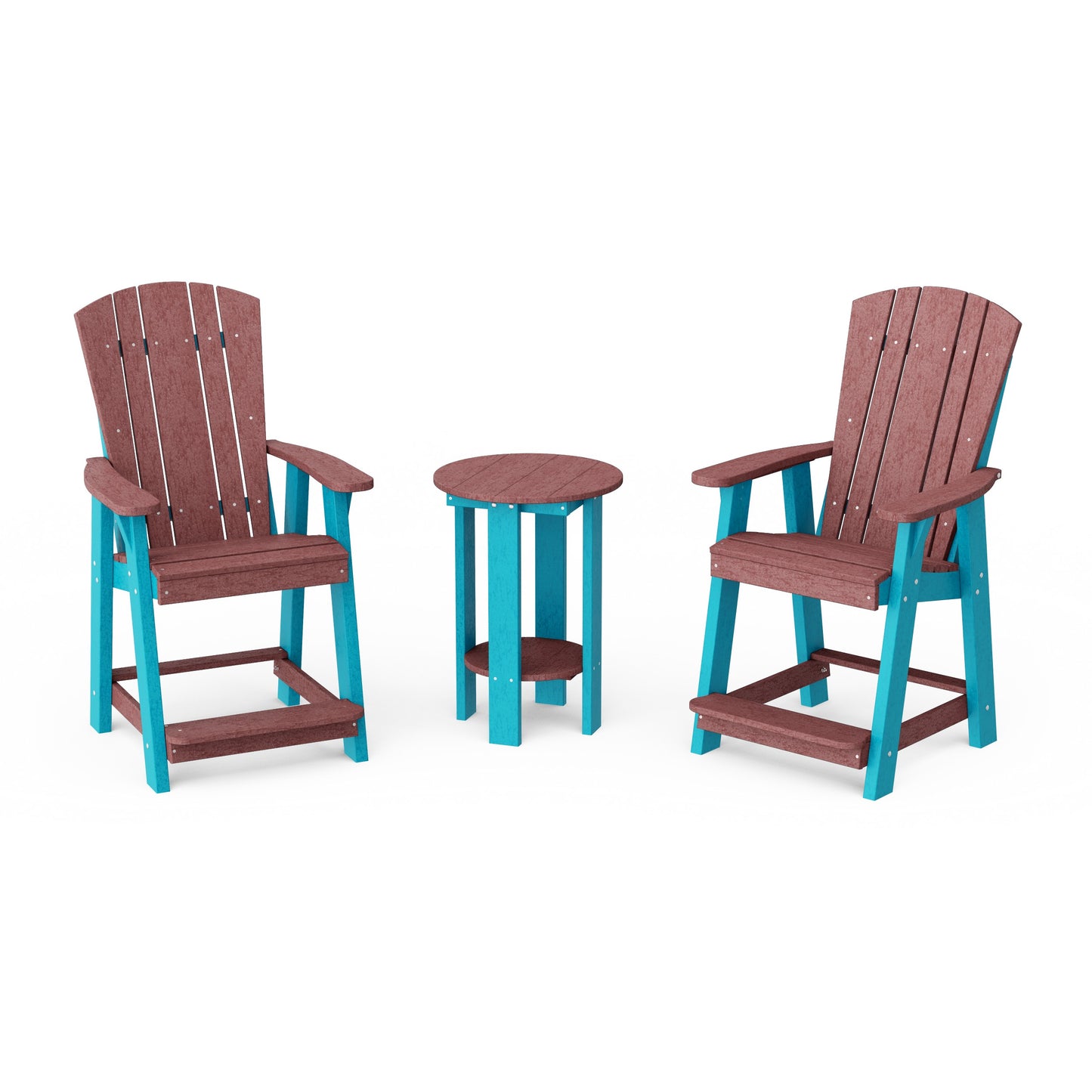 Heritage 3-Piece Balcony Counter Chair Set with Side Table