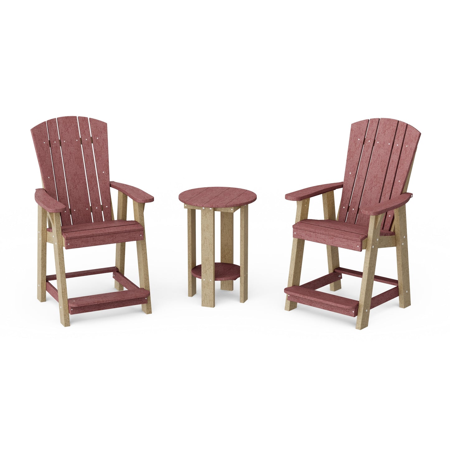 Heritage 3-Piece Balcony Counter Chair Set with Side Table
