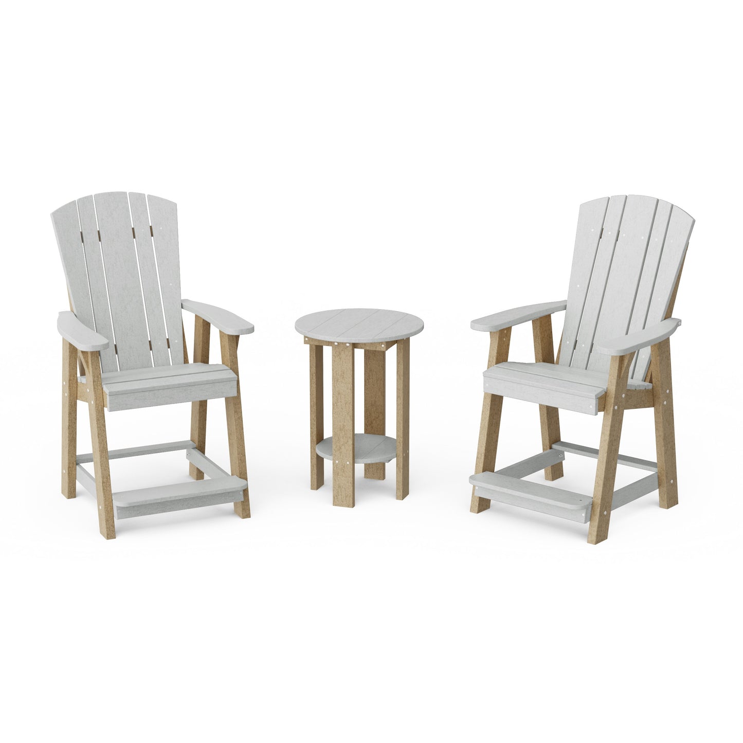 Heritage 3-Piece Balcony Counter Chair Set with Side Table