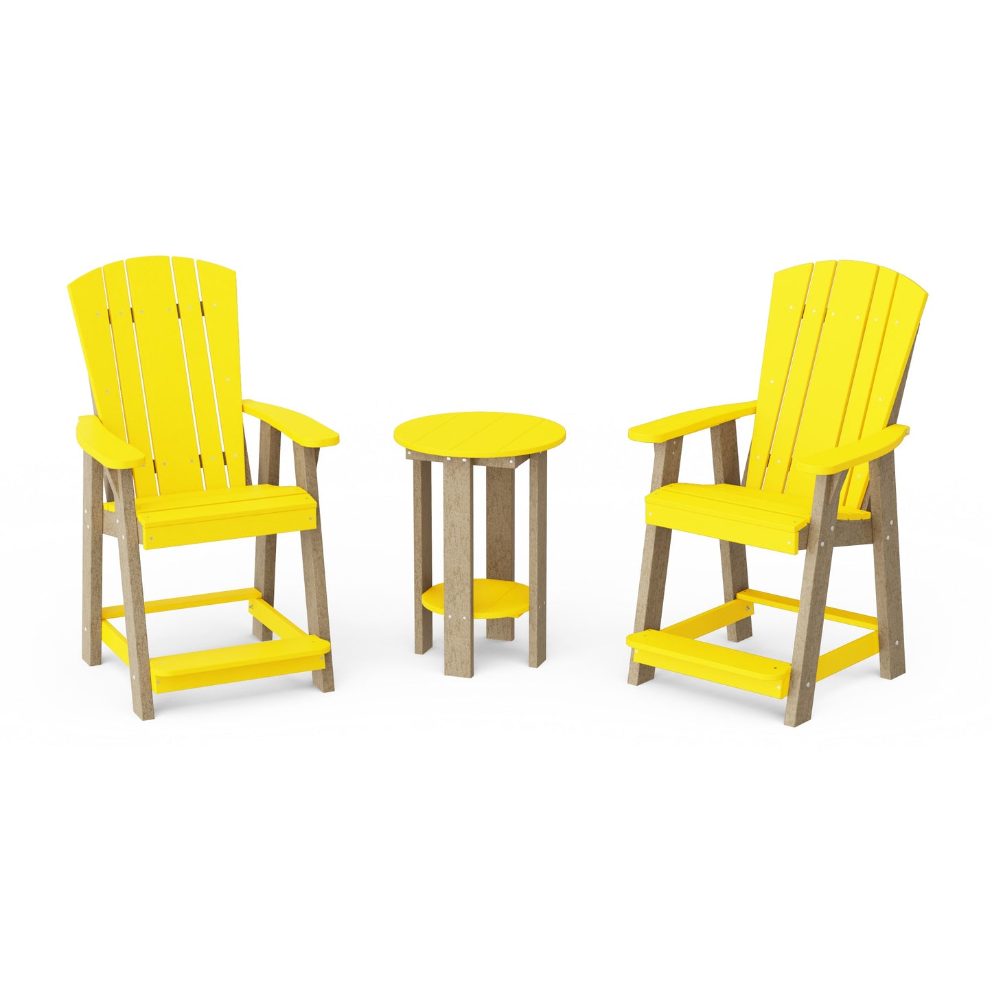 Heritage 3-Piece Balcony Counter Chair Set with Side Table