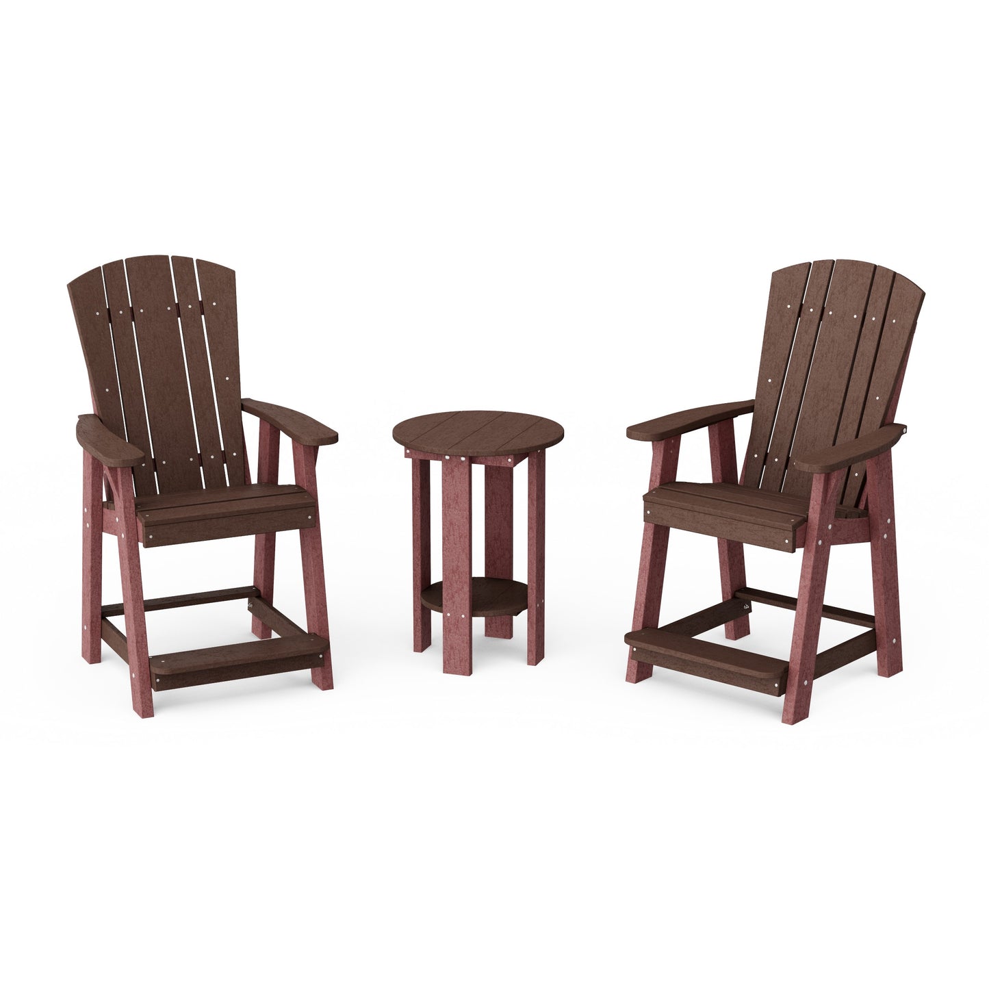 Heritage 3-Piece Balcony Counter Chair Set with Side Table