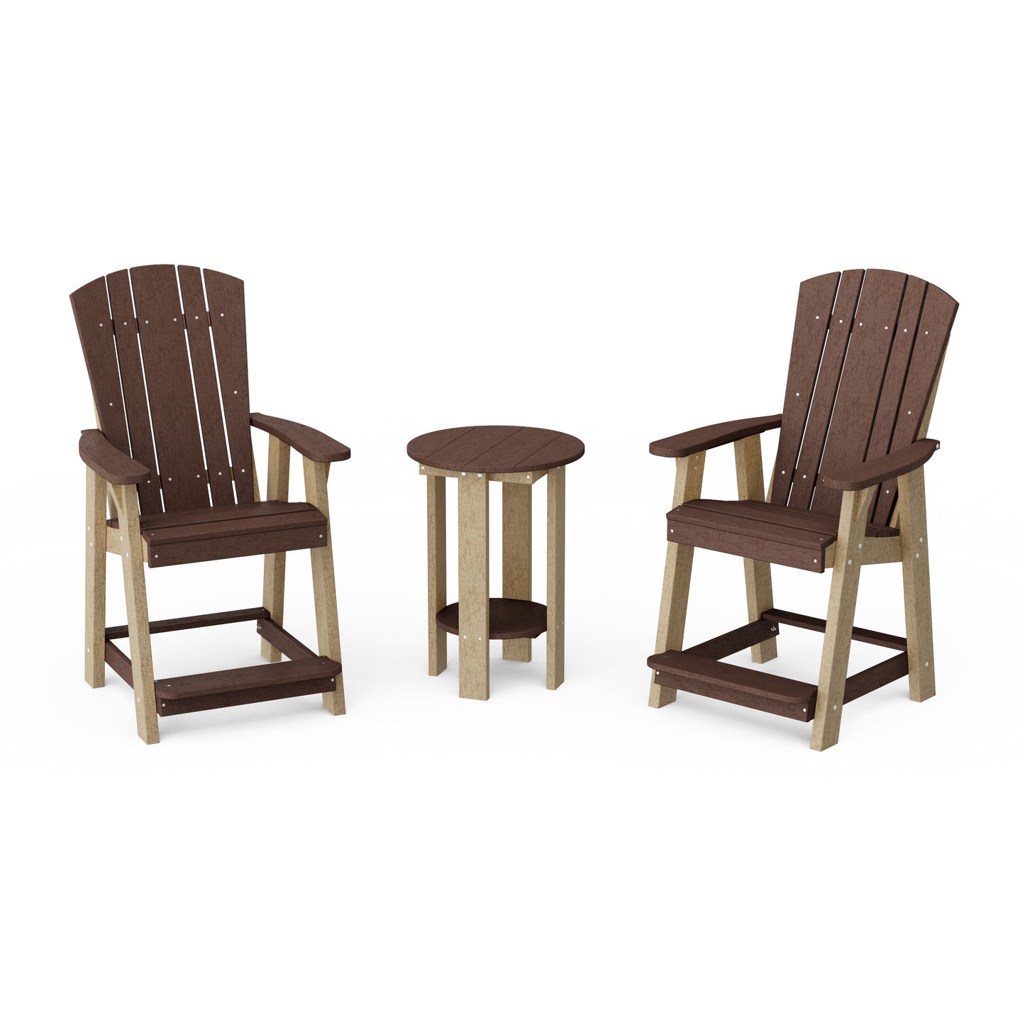 Heritage 3-Piece Balcony Counter Chair Set with Side Table