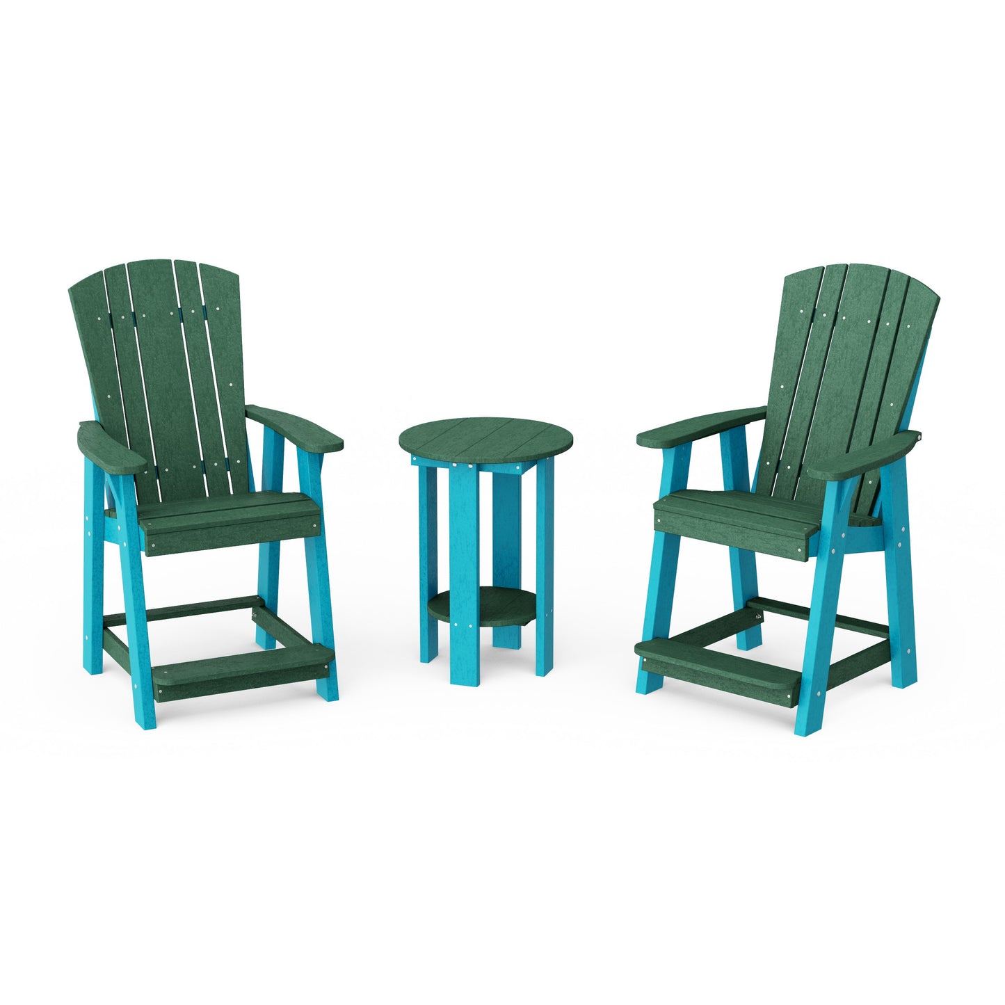 Heritage 3-Piece Balcony Counter Chair Set with Side Table