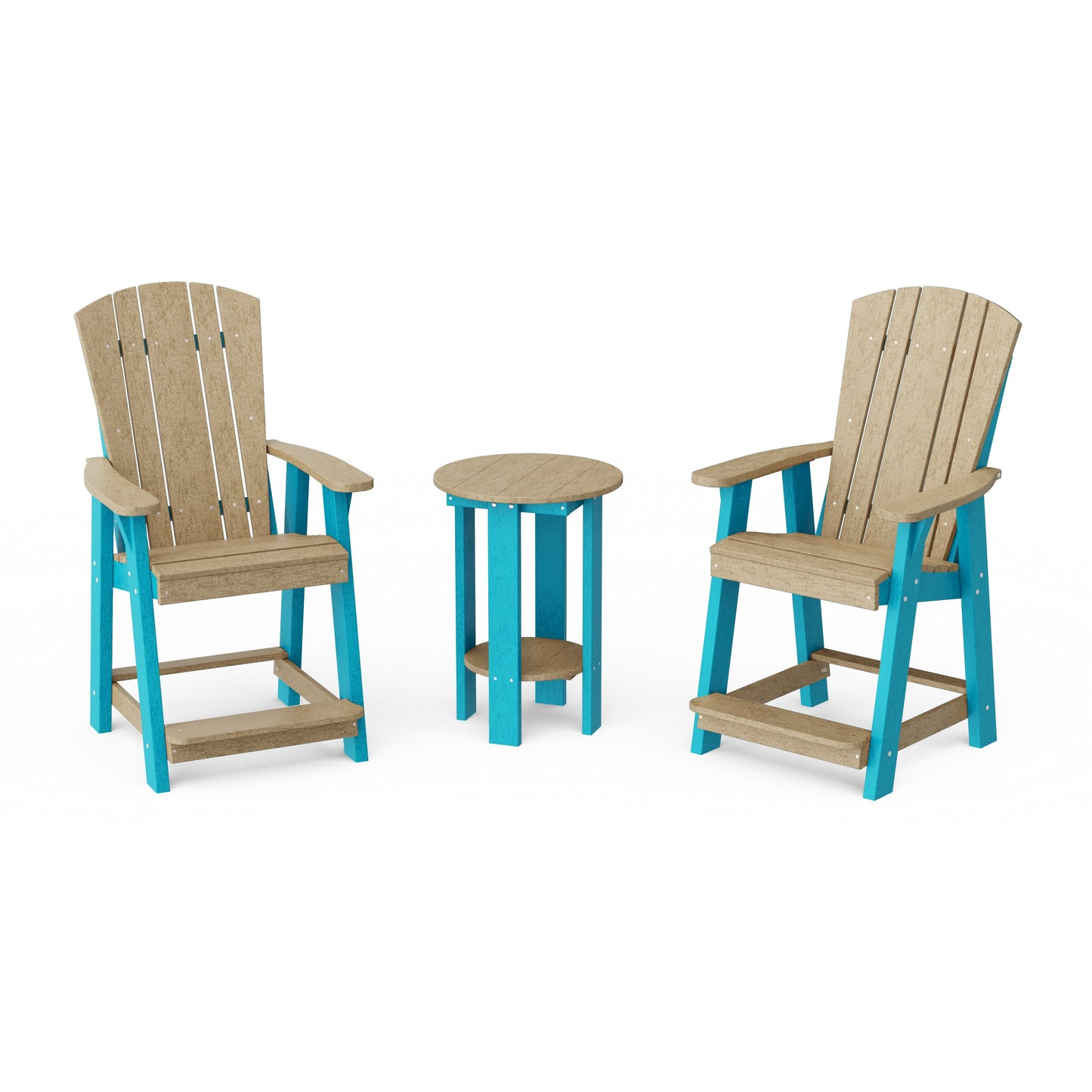 Heritage 3-Piece Balcony Counter Chair Set with Side Table