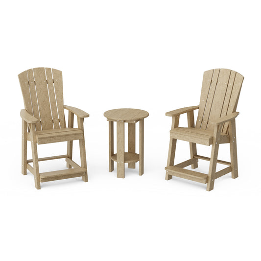 Heritage 3-Piece Balcony Counter Chair Set with Side Table