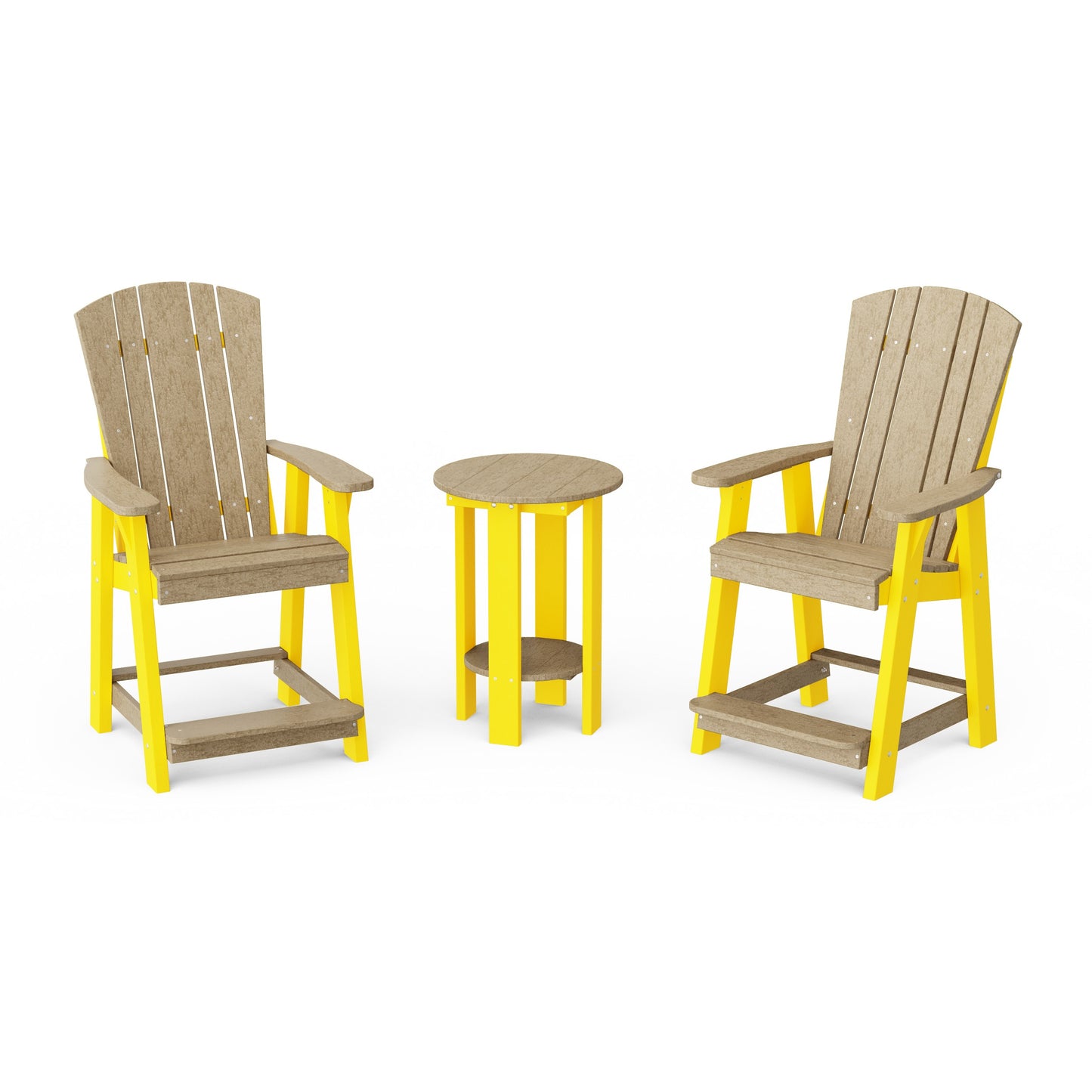 Heritage 3-Piece Balcony Counter Chair Set with Side Table