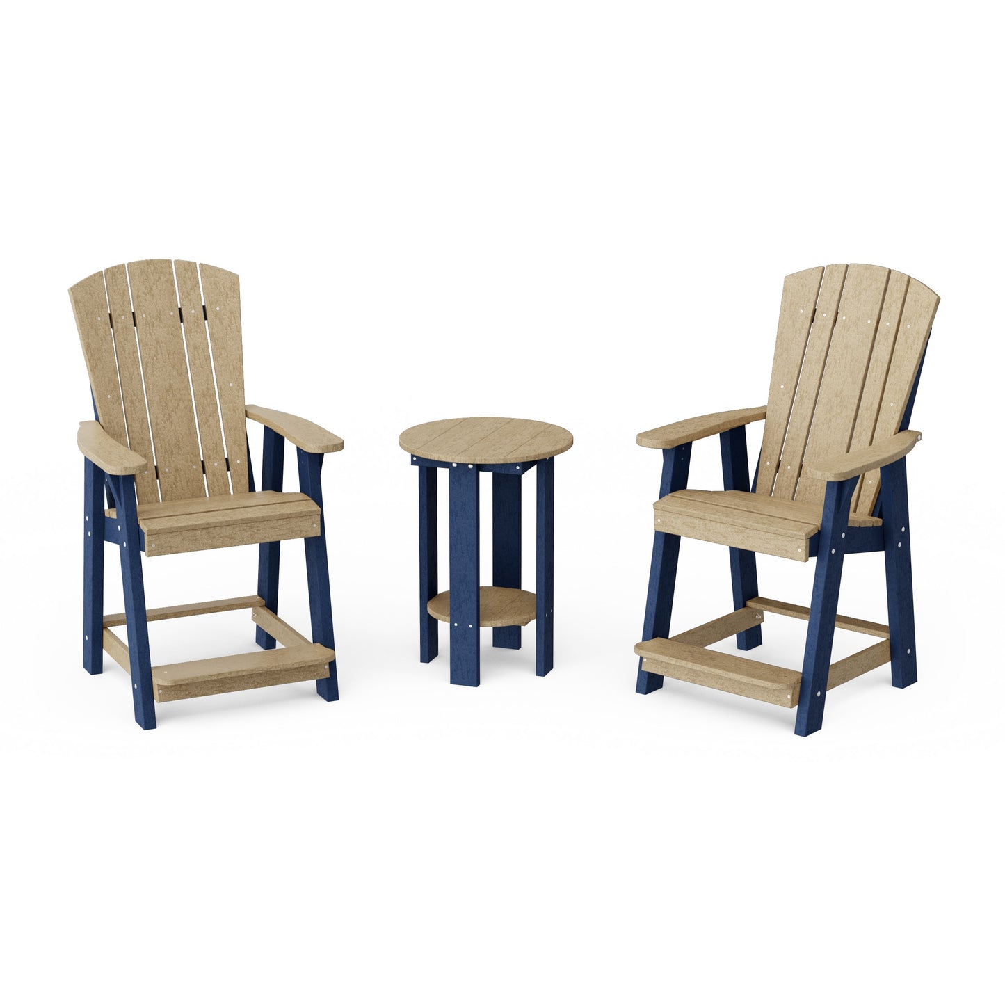 Heritage 3-Piece Balcony Counter Chair Set with Side Table
