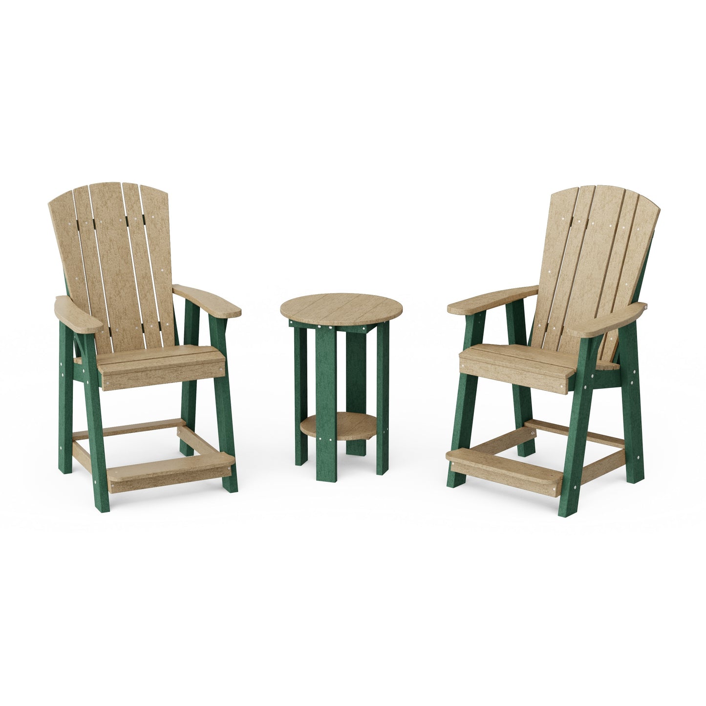Heritage 3-Piece Balcony Counter Chair Set with Side Table