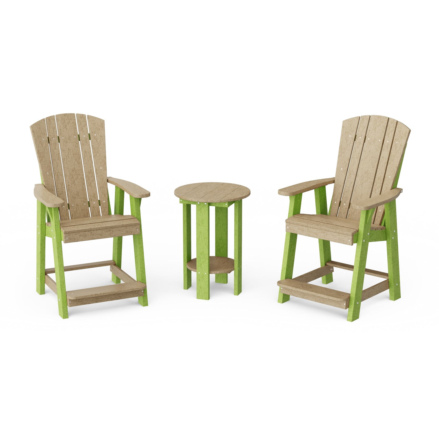 Heritage 3-Piece Balcony Counter Chair Set with Side Table