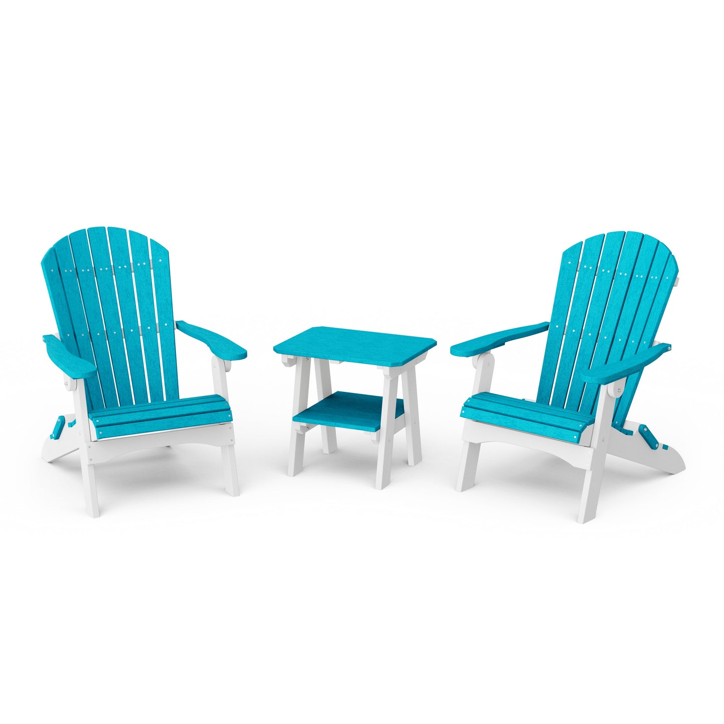 Heritage 3-Piece Folding Adirondack Set with 22" Side Table