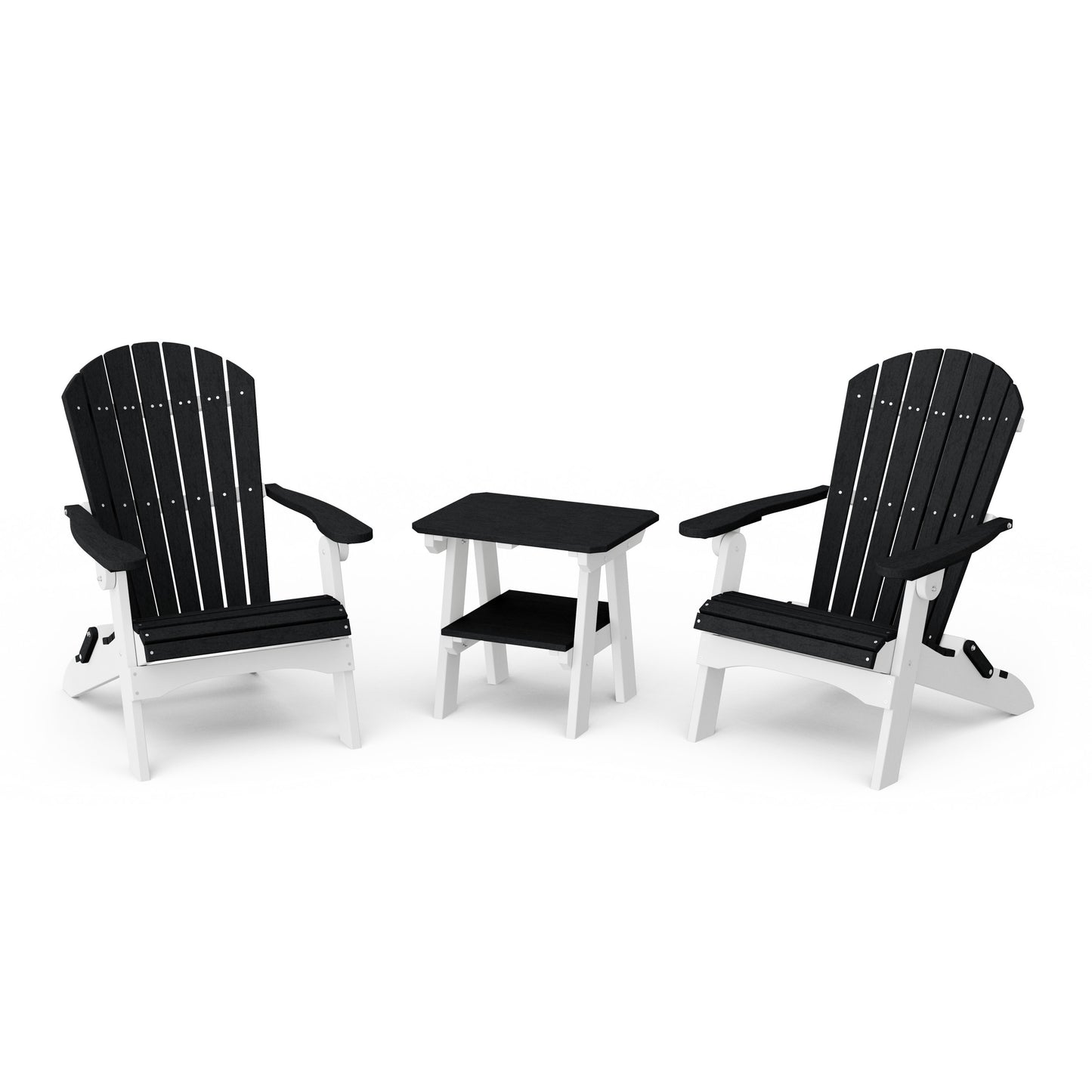 Heritage 3-Piece Folding Adirondack Set with 22" Side Table