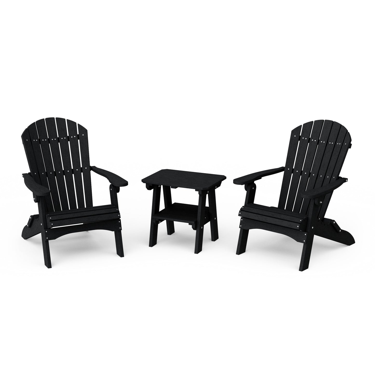 Heritage 3-Piece Folding Adirondack Set with 22" Side Table
