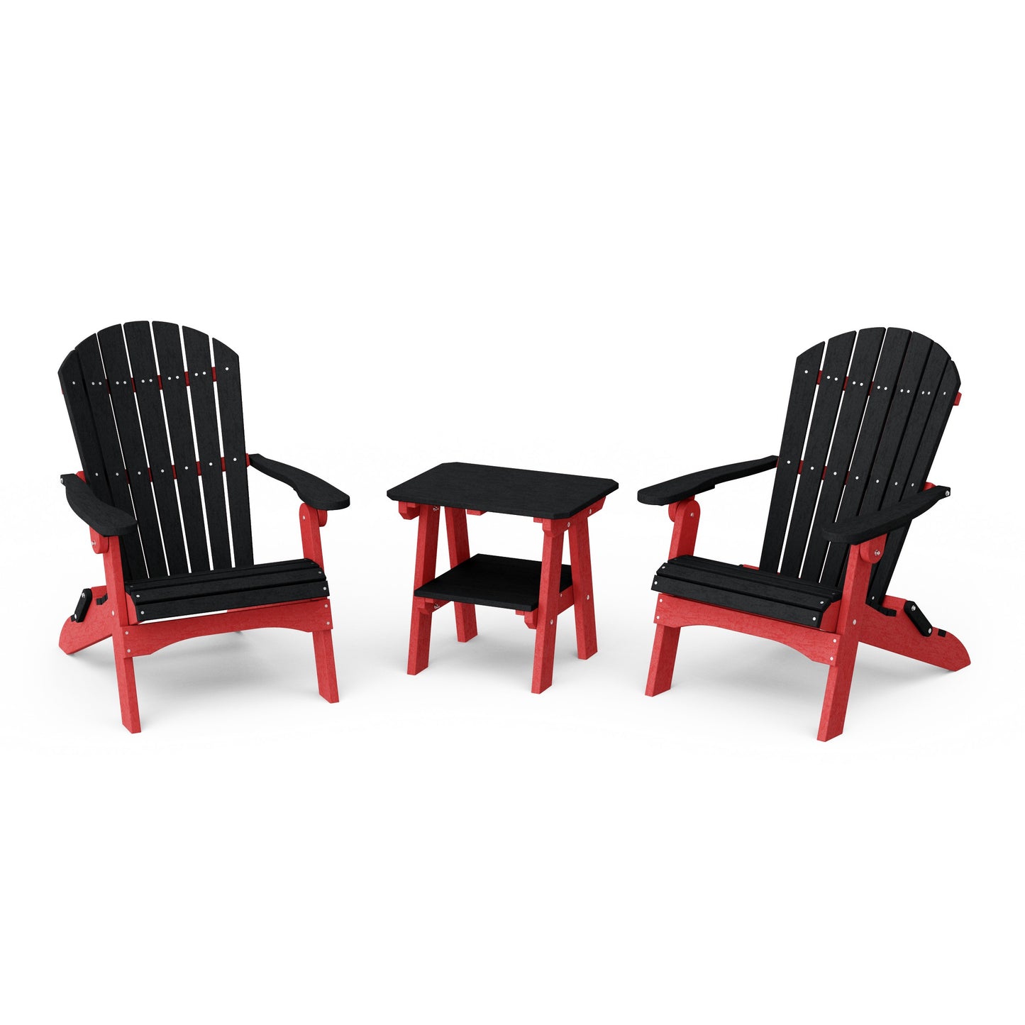 Heritage 3-Piece Folding Adirondack Set with 22" Side Table