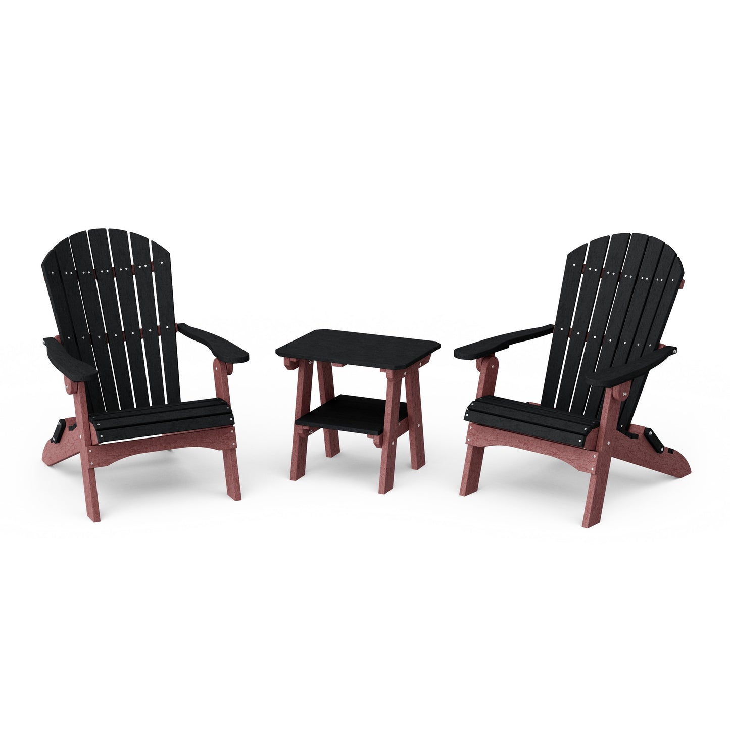 Heritage 3-Piece Folding Adirondack Set with 22" Side Table