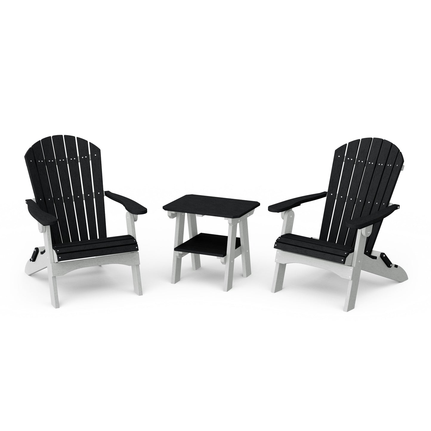 Heritage 3-Piece Folding Adirondack Set with 22" Side Table