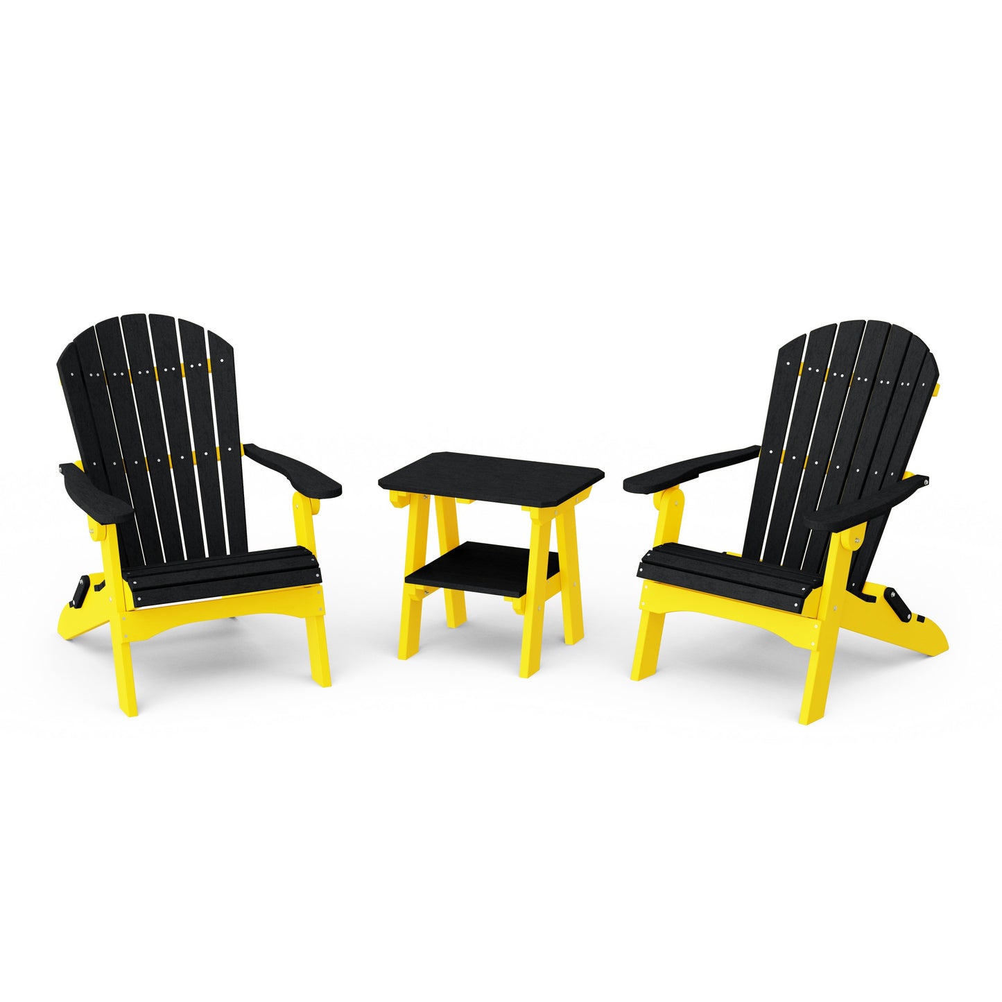 Heritage 3-Piece Folding Adirondack Set with 22" Side Table